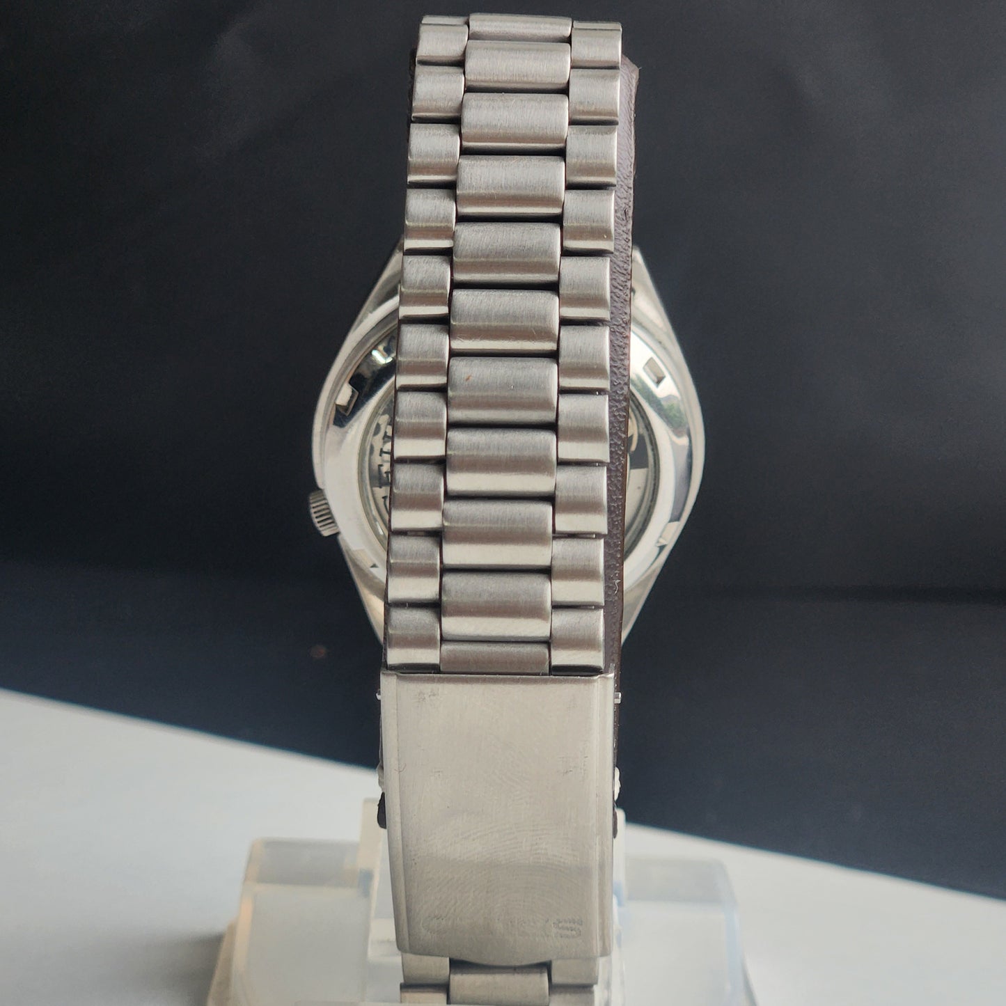 Vintage Original Seiko 5 Automatic 7S26-0560 Black Face 21 Jewels With Exhibition Back Day-Date Japanese Men's Wrist Watch I54