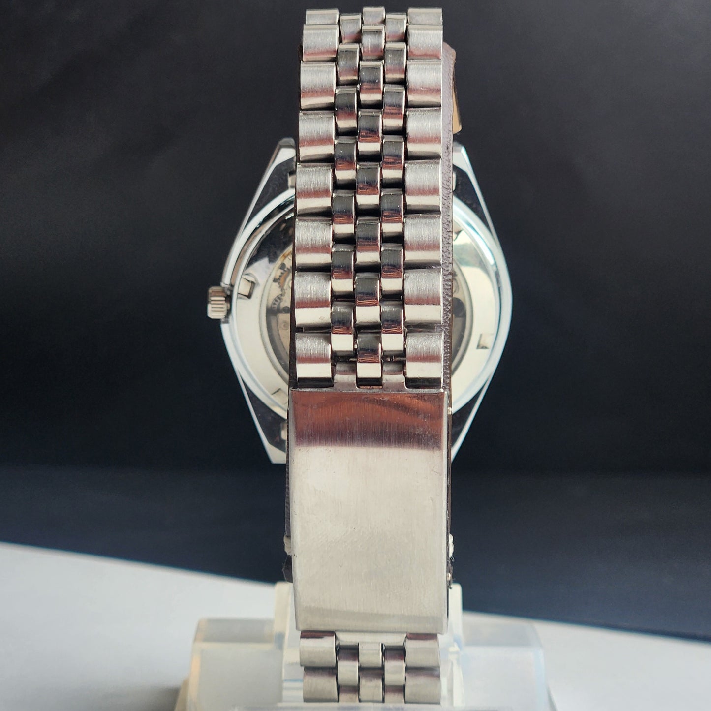 Vintage Mod Citizen 8200 Automatic 21 Jewels Black Face Day-Date Jubilee Bracelet I79