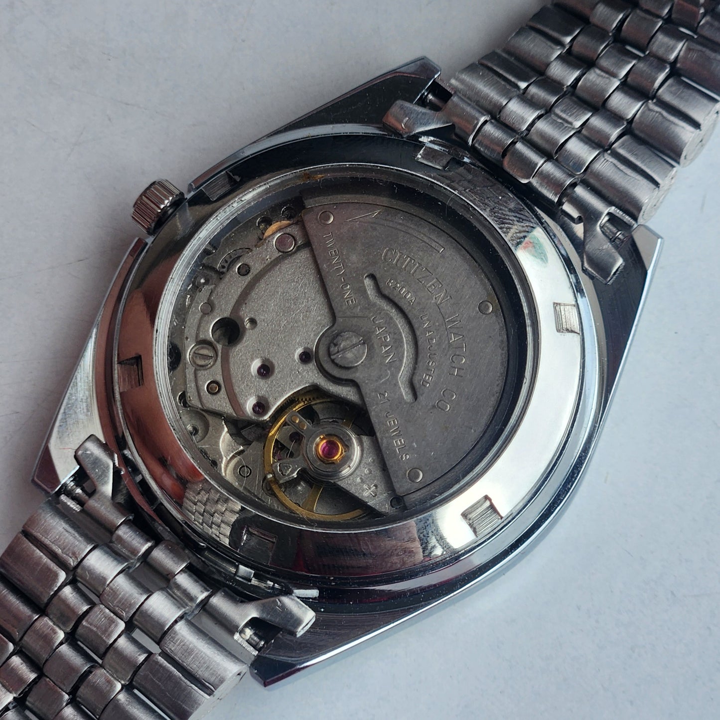 Vintage Mod Citizen 8200 Automatic 21 Jewels Black Face Day-Date Jubilee Bracelet I79