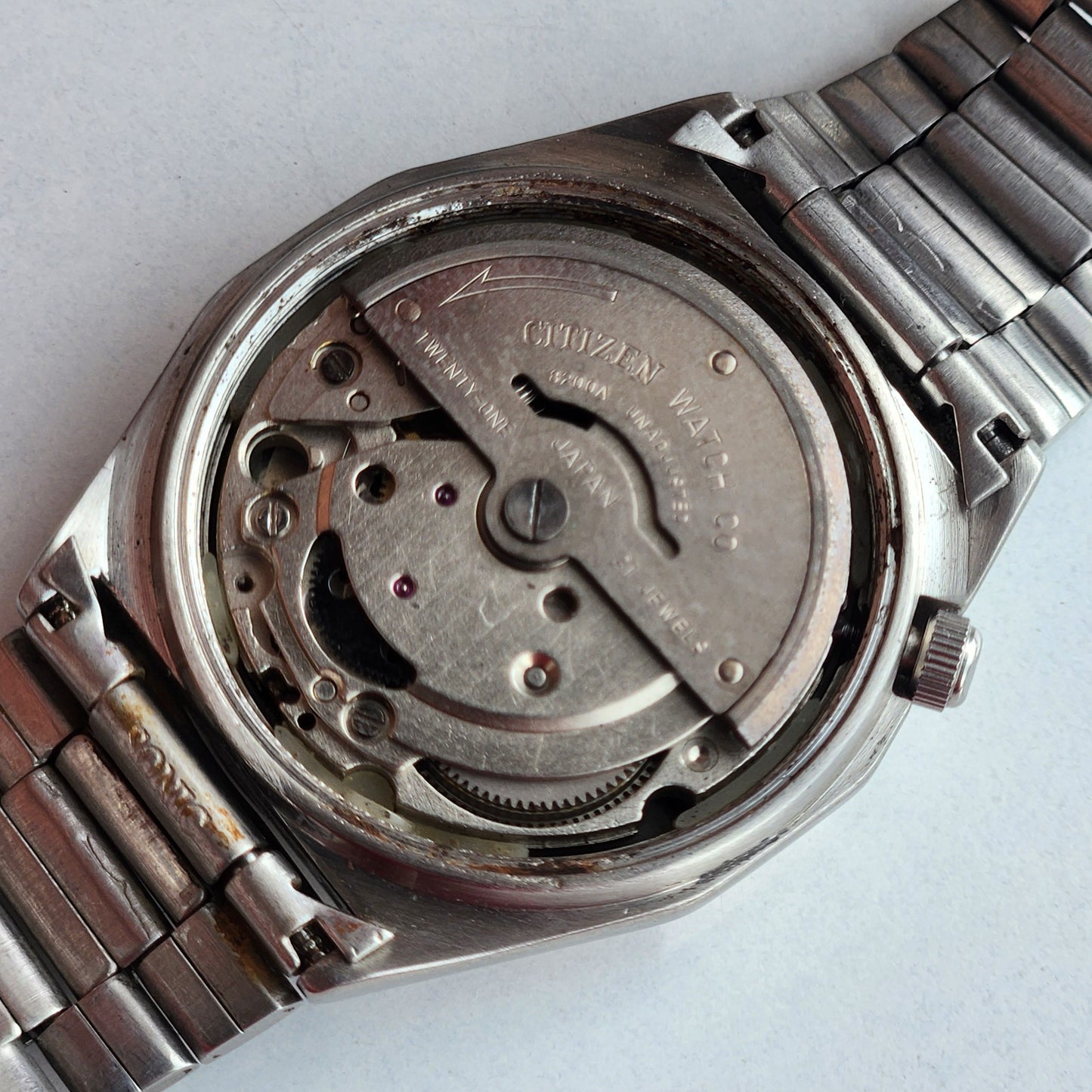 Vintage 1983 Original Citizen Automatic 8200 Grey/Black Face 21 Jewels Day-Date Japanese Men's Wrist Watch IN03