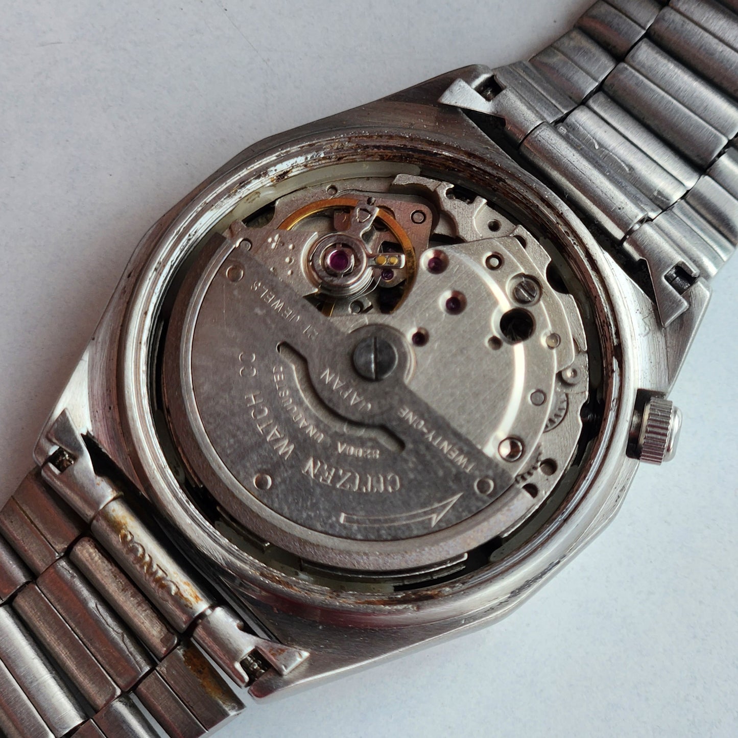 Vintage 1983 Original Citizen Automatic 8200 Grey/Black Face 21 Jewels Day-Date Japanese Men's Wrist Watch IN03