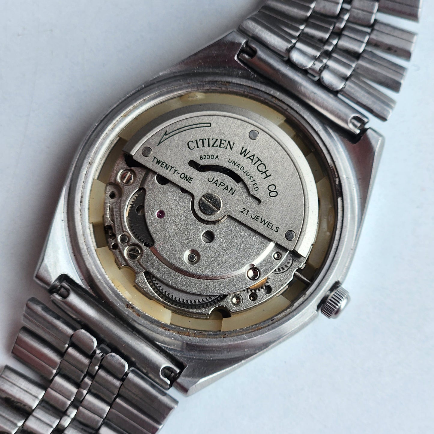 Vintage 1982 Original Citizen Automatic 8200 Silver Face 21 Jewels Day-Date Japanese Men's Wrist Watch IN05