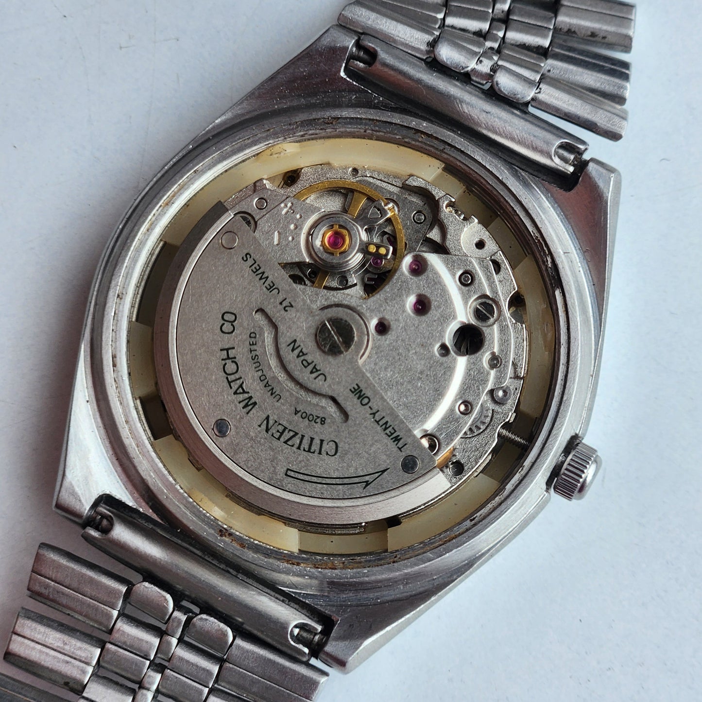 Vintage 1982 Original Citizen Automatic 8200 Silver Face 21 Jewels Day-Date Japanese Men's Wrist Watch IN05