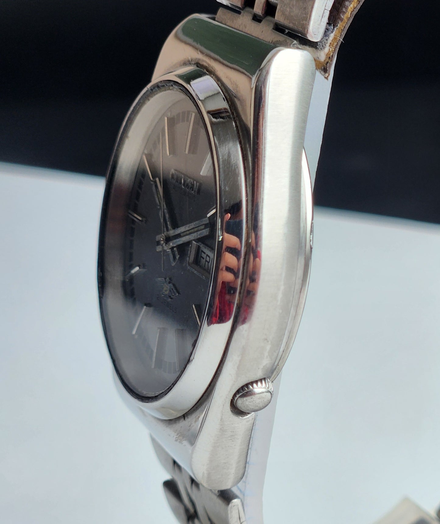 Vintage 1980 Original Citizen Automatic 8200 Grey Face 21 Jewels Day-Date Japanese Men's Wrist Watch IN06