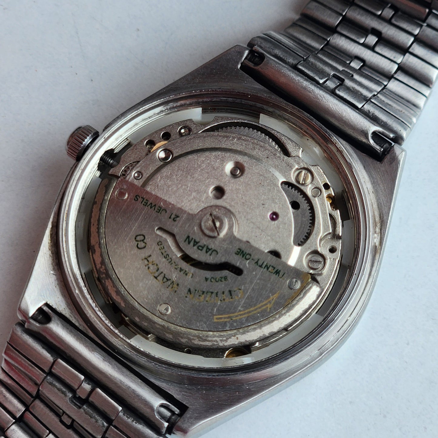 Vintage 1982 Original Citizen Automatic 8200 Golden Face 21 Jewels Day-Date Japanese Men's Wrist Watch IN13