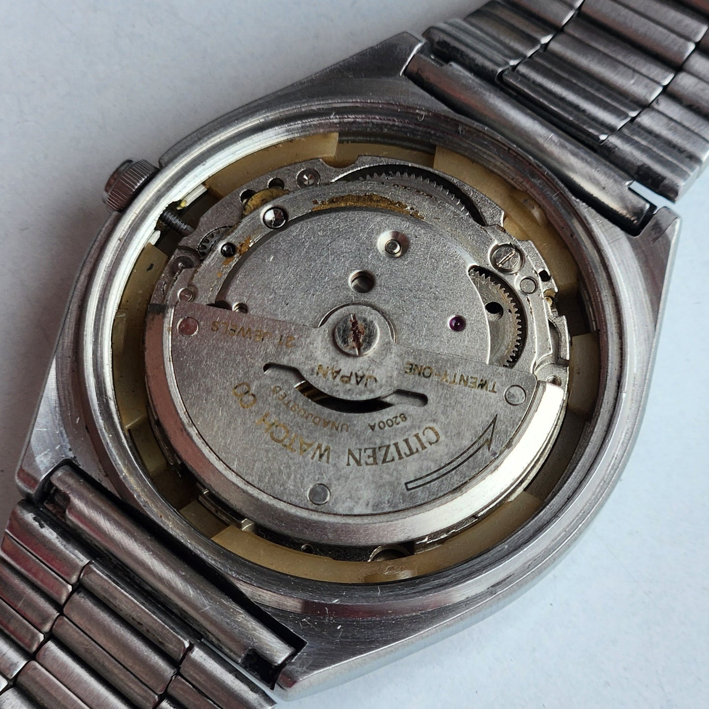 Vintage 1982 Original Citizen Automatic 8200 Blue Face 21 Jewels Day-Date Japanese Men's Wrist Watch IN14