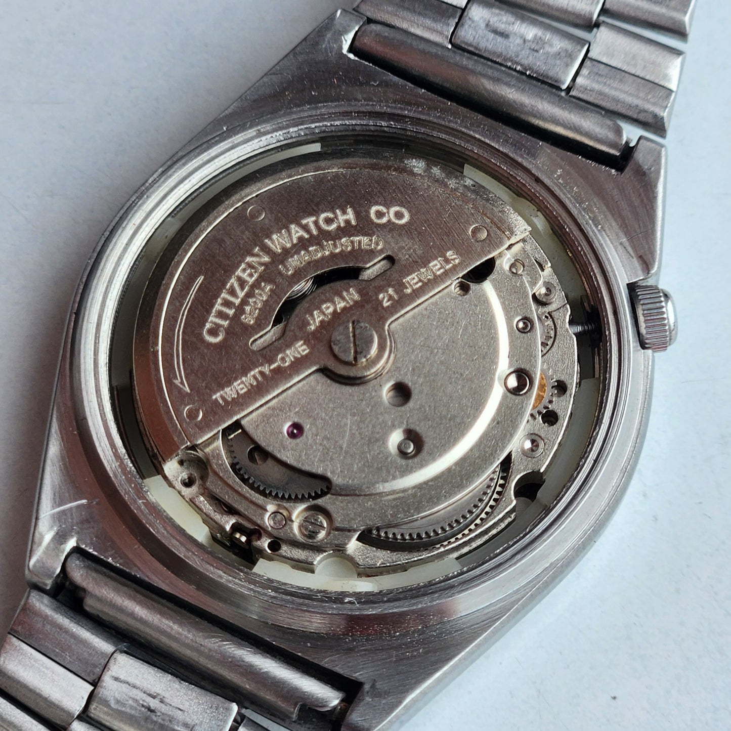 Vintage 1982 Original Citizen Automatic 8200 Black/Grey Face 21 Jewels Day-Date Japanese Men's Wrist Watch IN15