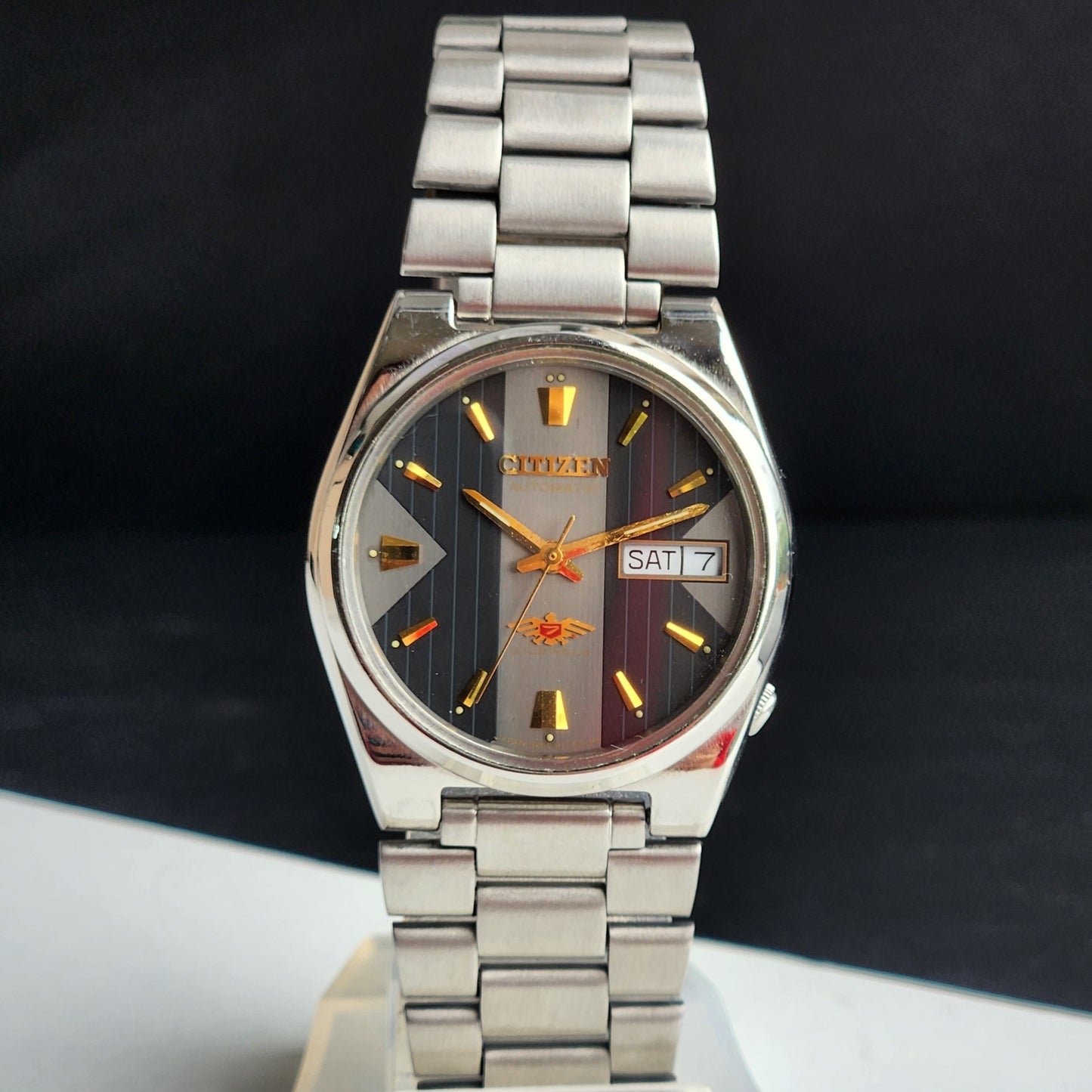Vintage 1978 Original Citizen Automatic 8200 Grey Face 21 Jewels Day-Date Japanese Men's Wrist Watch IN28