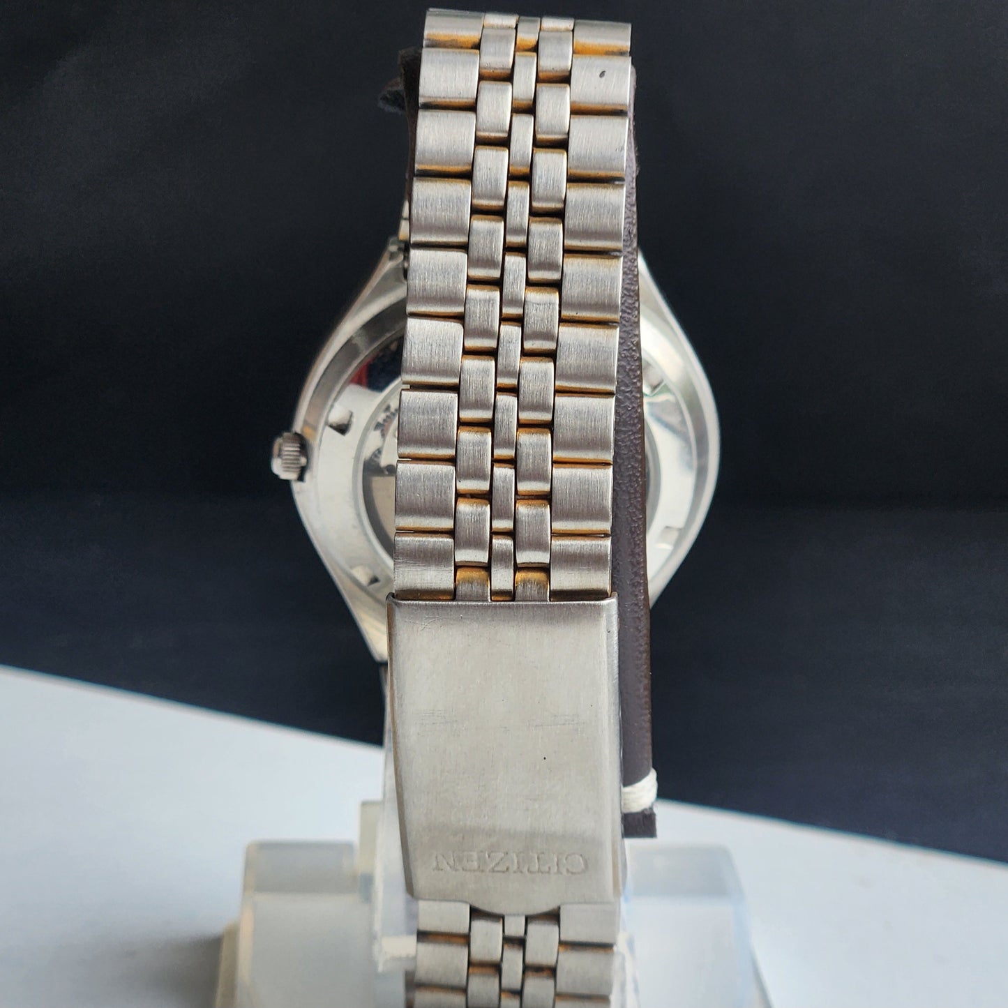Vintage Original Citizen Automatic 8200 Black Face 21 Jewels With Exhibition Back Day-Date Japanese Men's Wrist Watch IN31