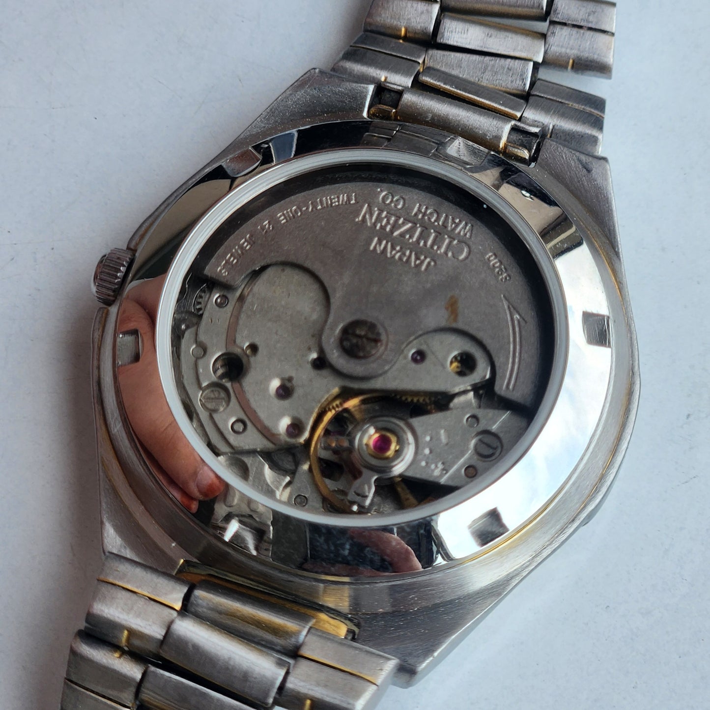 Vintage Original Citizen Automatic 8200 Golden Face 21 Jewels With Exhibition Back Day-Date Japanese Men's Wrist Watch IN35