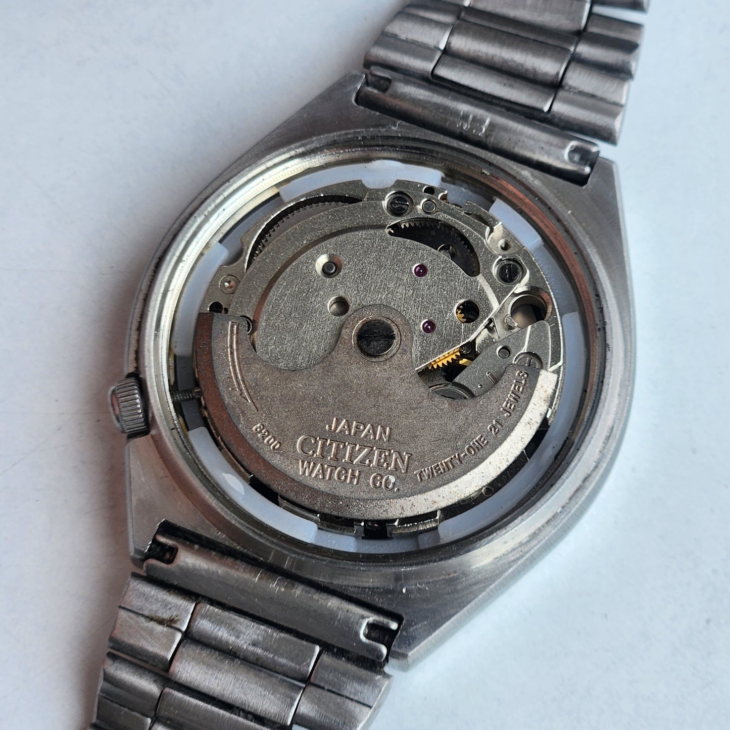 Vintage Original Citizen Automatic 8200 Black Face 21 Jewels With Exhibition Back Day-Date Japanese Men's Wrist Watch IN36