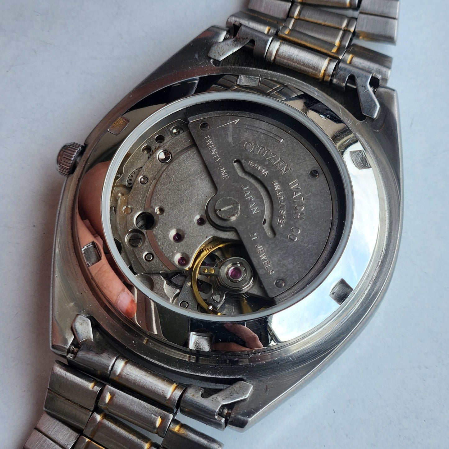 Vintage Original Citizen Automatic 8200 Black Face 21 Jewels With Exhibition Back Day-Date Japanese Men's Wrist Watch IN37