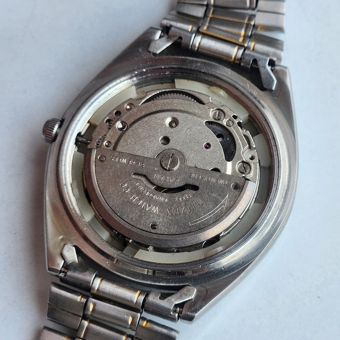 Vintage Original Citizen Automatic 8200 Black Face 21 Jewels With Exhibition Back Day-Date Japanese Men's Wrist Watch IN37