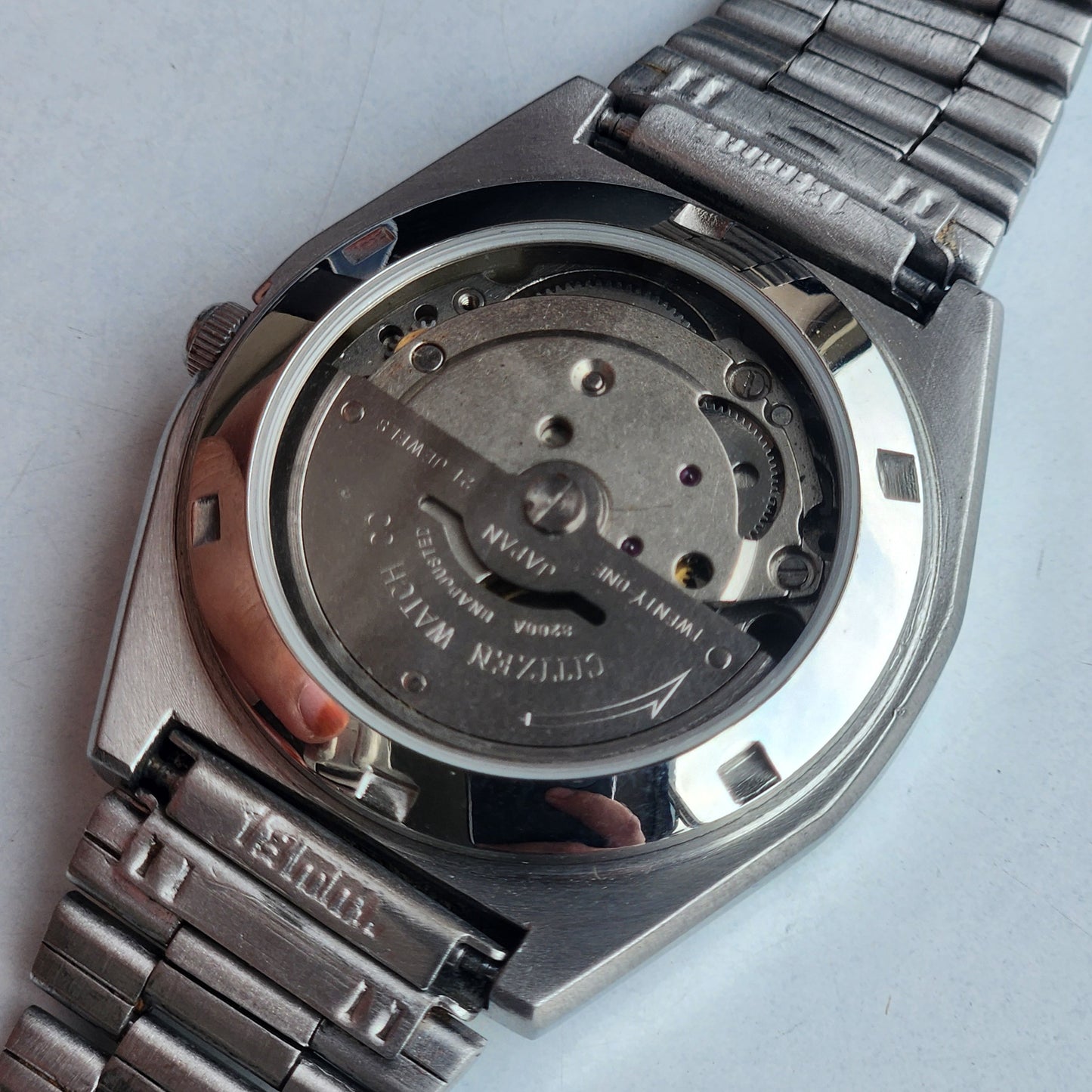 Vintage Original Citizen Automatic 8200 Grey Face 21 Jewels With Exhibition Back Day-Date Japanese Men's Wrist Watch IN39