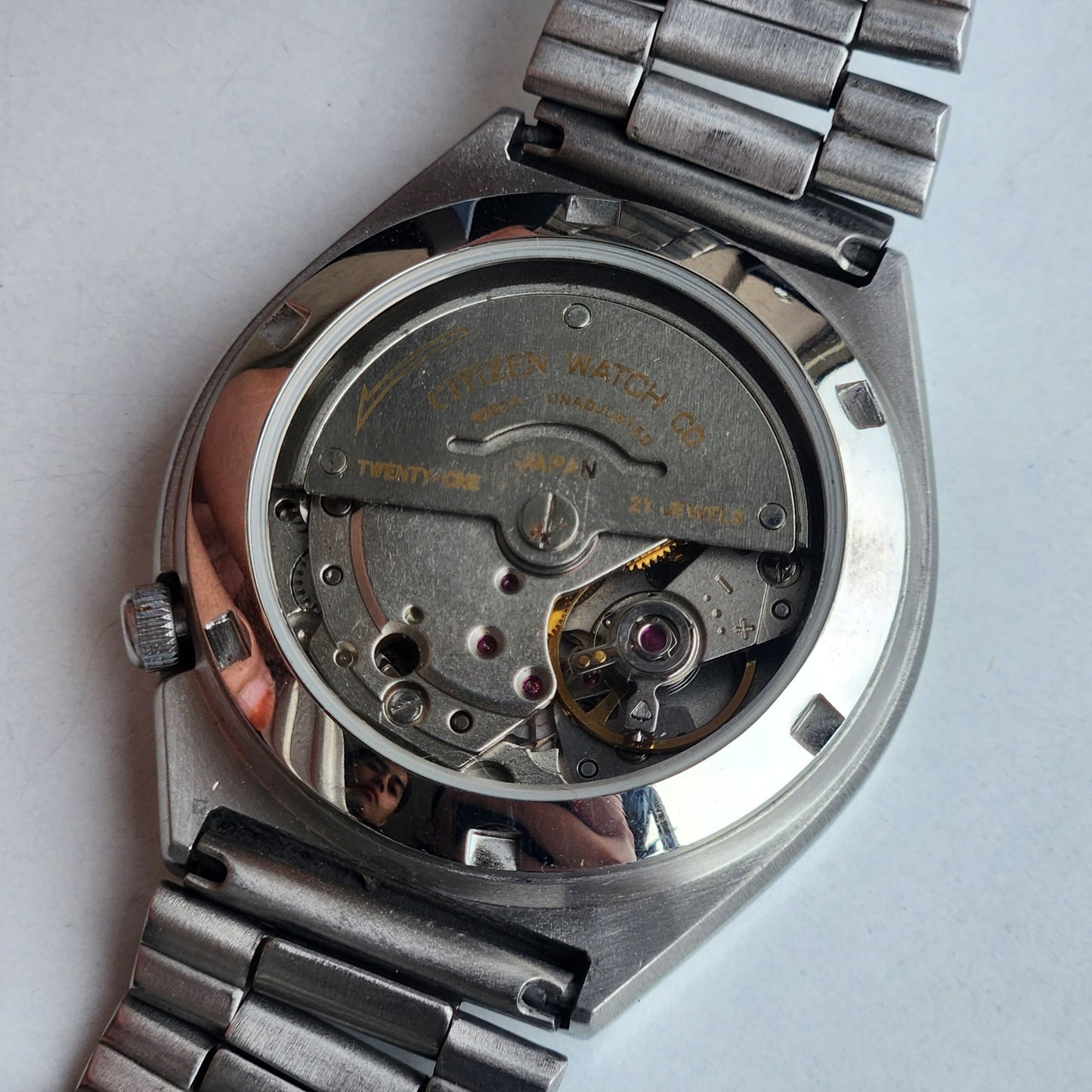 Vintage Original Citizen Automatic 8200 Golden Face 21 Jewels With Exhibition Back Day-Date Japanese Men's Wrist Watch IN40