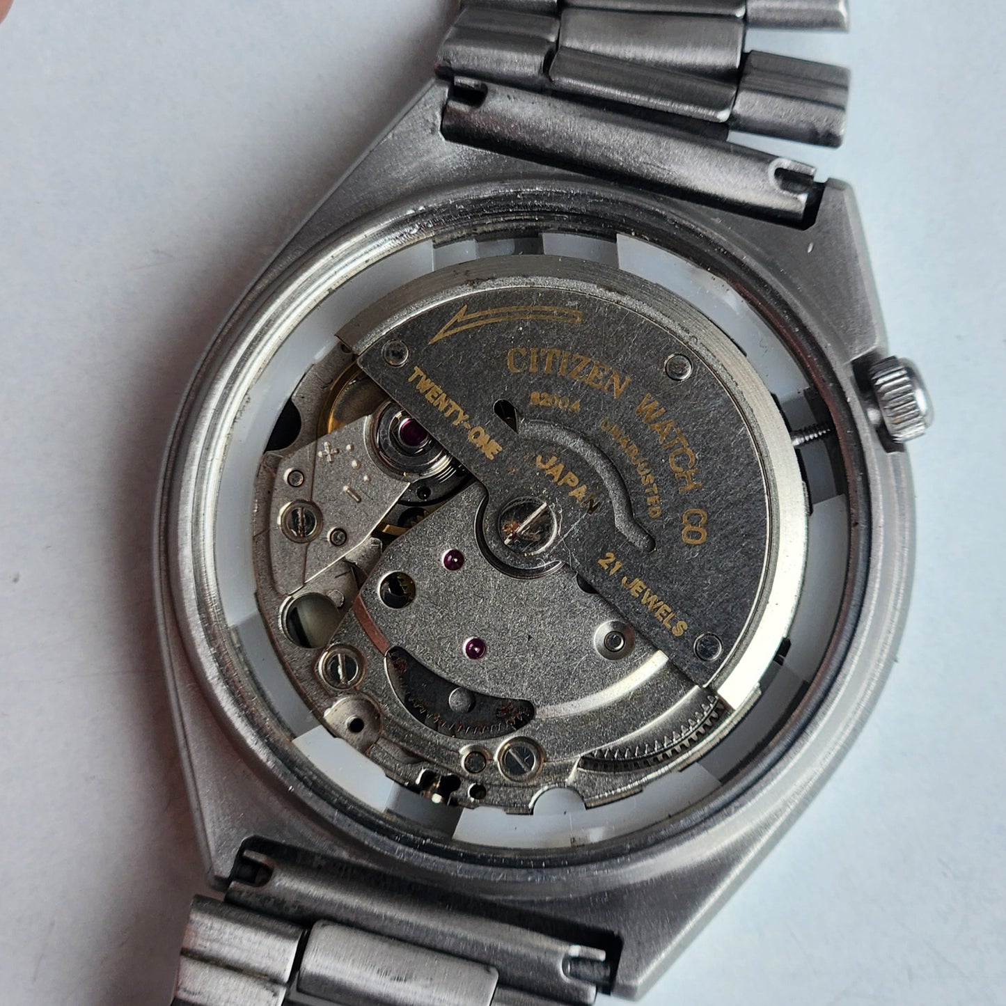 Vintage Original Citizen Automatic 8200 Golden Face 21 Jewels With Exhibition Back Day-Date Japanese Men's Wrist Watch IN40