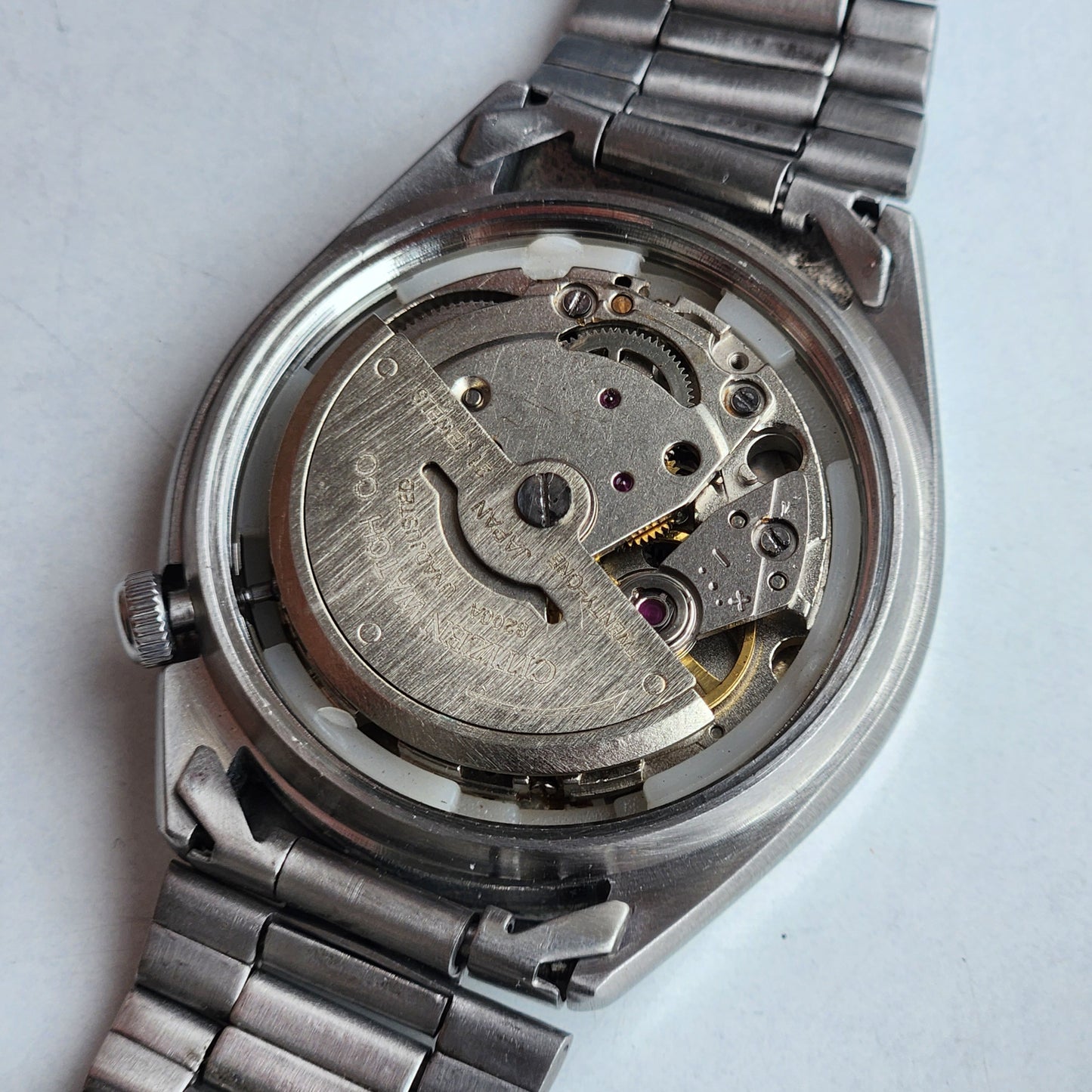 Vintage Original Citizen Automatic 8200 Parrot Green Face 21 Jewels With Exhibition Back Day-Date Japanese Men's Wrist Watch IN41