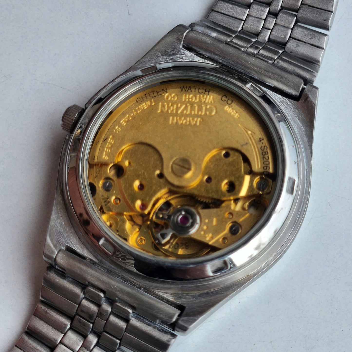 Vintage Original Citizen Automatic 8200 Brown Face 21 Jewels With Exhibition Back Day-Date Japanese Men's Wrist Watch IN43