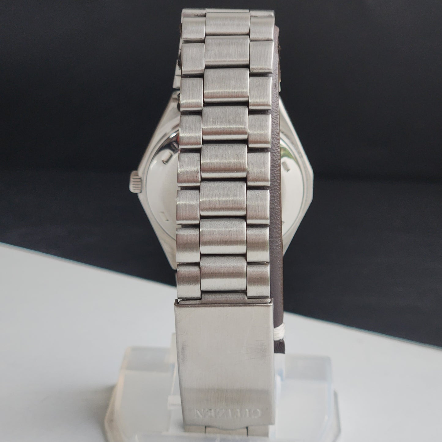 Vintage Original Citizen Automatic 8200 Grey Face 21 Jewels With Exhibition Back Day-Date Japanese Men's Wrist Watch IN46
