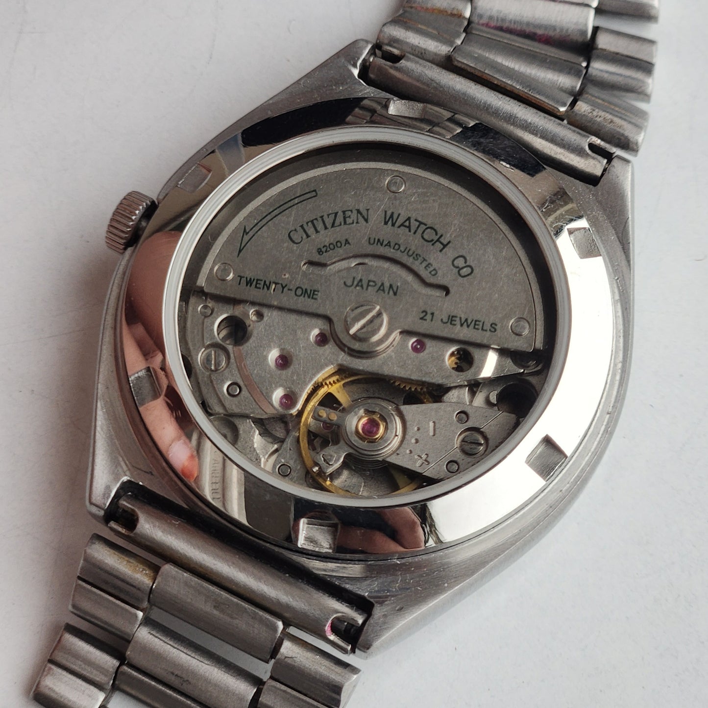 Vintage Original Citizen Automatic 8200 Blue Face 21 Jewels With Exhibition Back Day-Date Japanese Men's Wrist Watch IN47