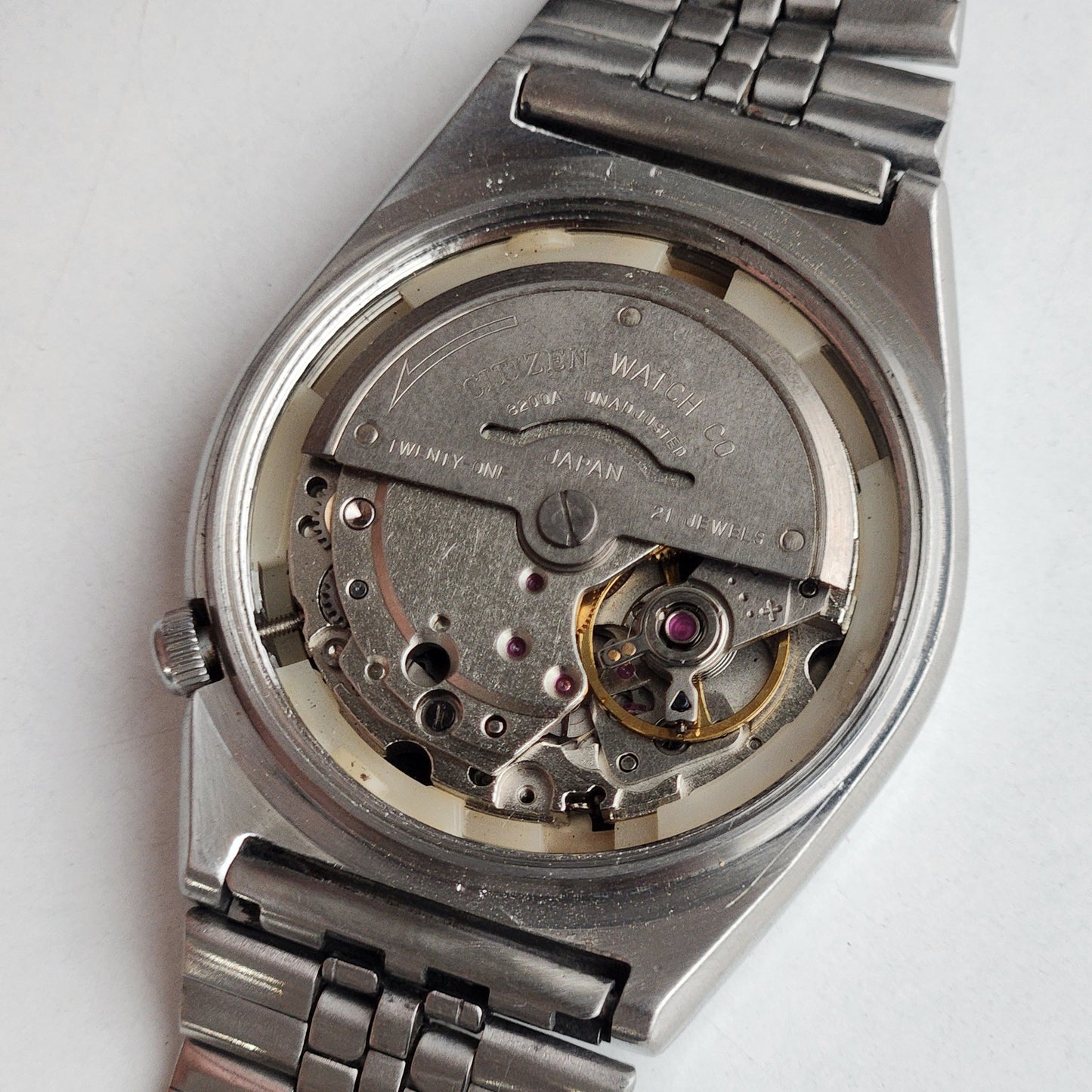 Vintage Original Citizen Automatic 8200 Black Face 21 Jewels With Exhibition Back Day-Date Japanese Men's Wrist Watch IN48