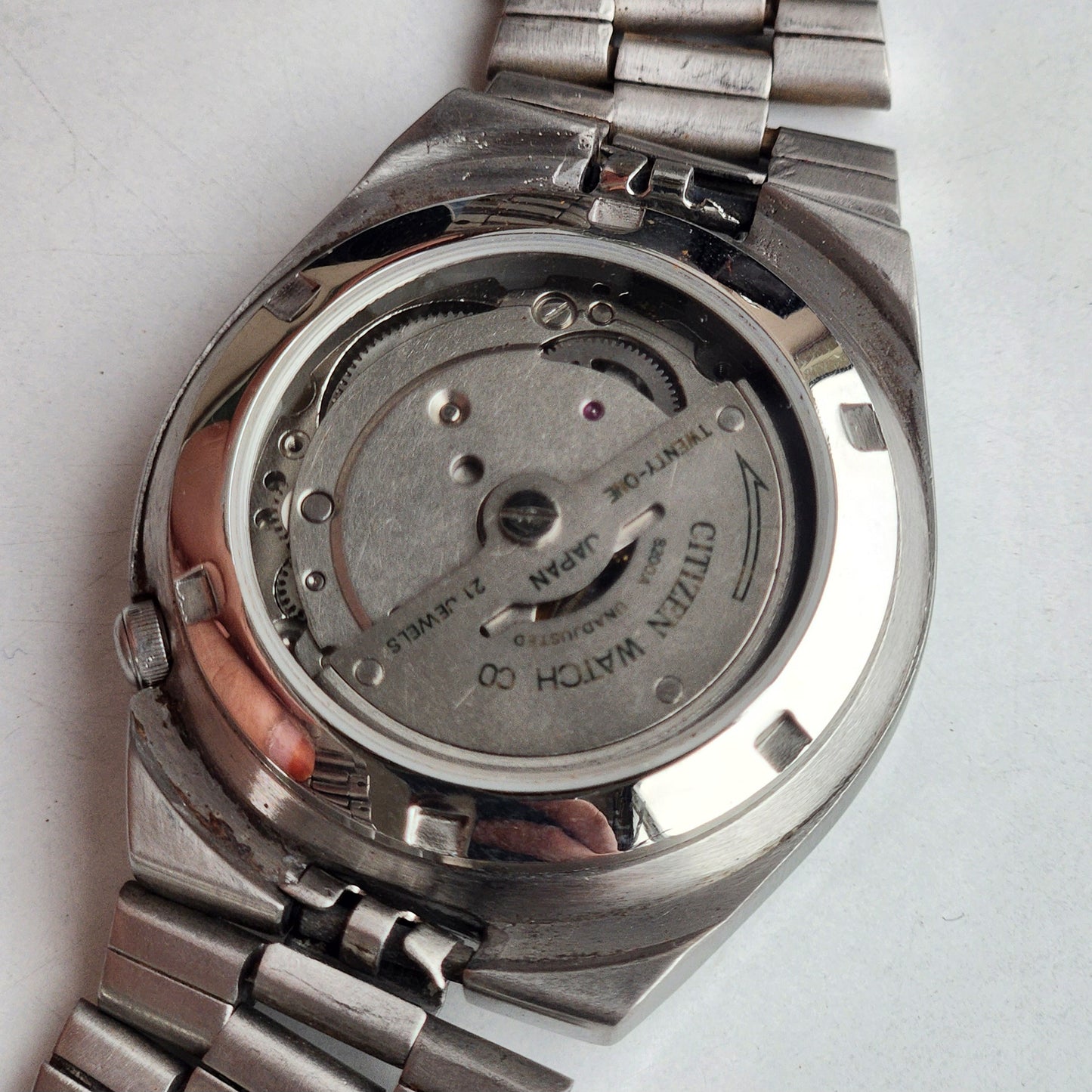 Vintage Original Citizen Automatic 8200 Black Face 21 Jewels With Exhibition Back Day-Date Japanese Men's Wrist Watch IN49