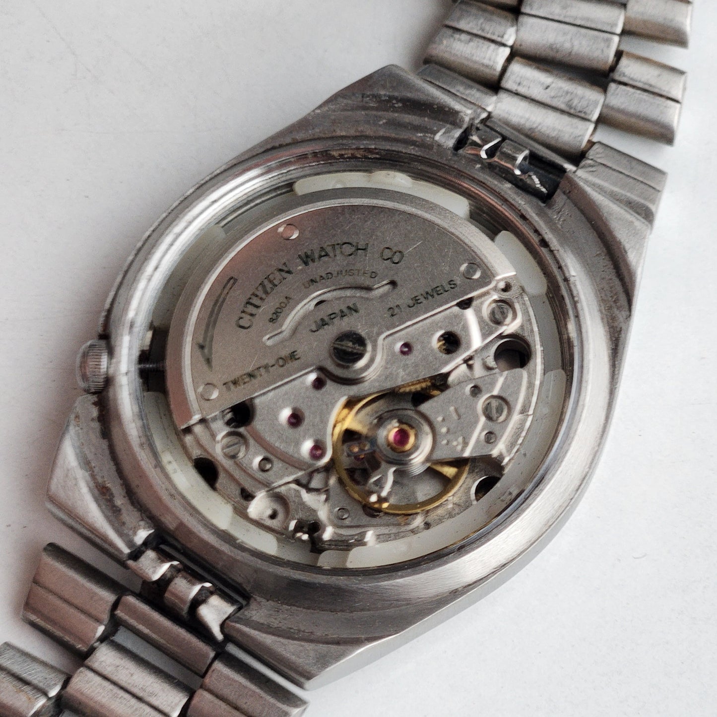Vintage Original Citizen Automatic 8200 Black Face 21 Jewels With Exhibition Back Day-Date Japanese Men's Wrist Watch IN49
