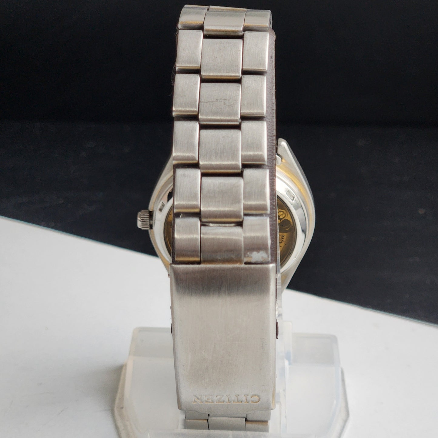 Vintage Original Citizen Automatic 8200 Golden Face 21 Jewels With Exhibition Back Day-Date Japanese Men's Wrist Watch IN50