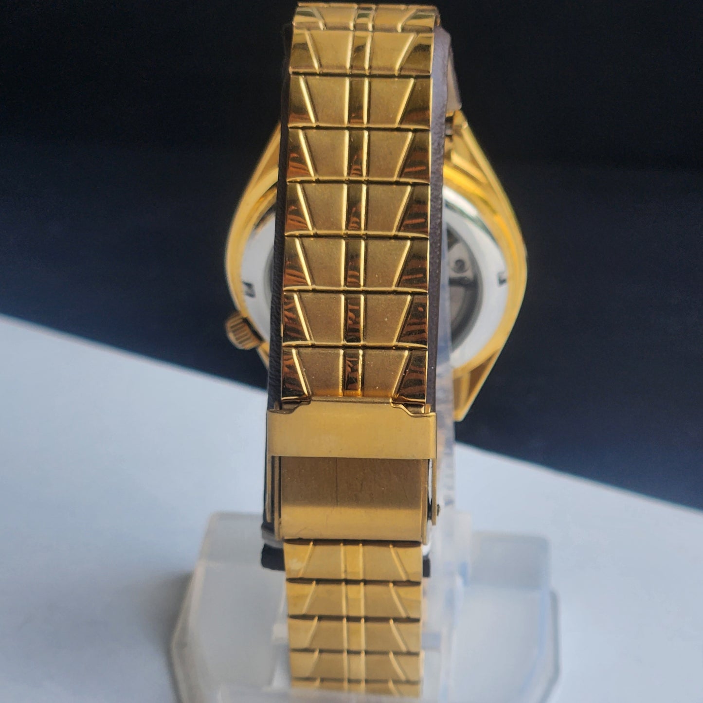 Vintage MOD Citizen Black Face Automatic 21 Jewels Cal. 8200 37MM Gold Plated Men's Wrist Watch I88