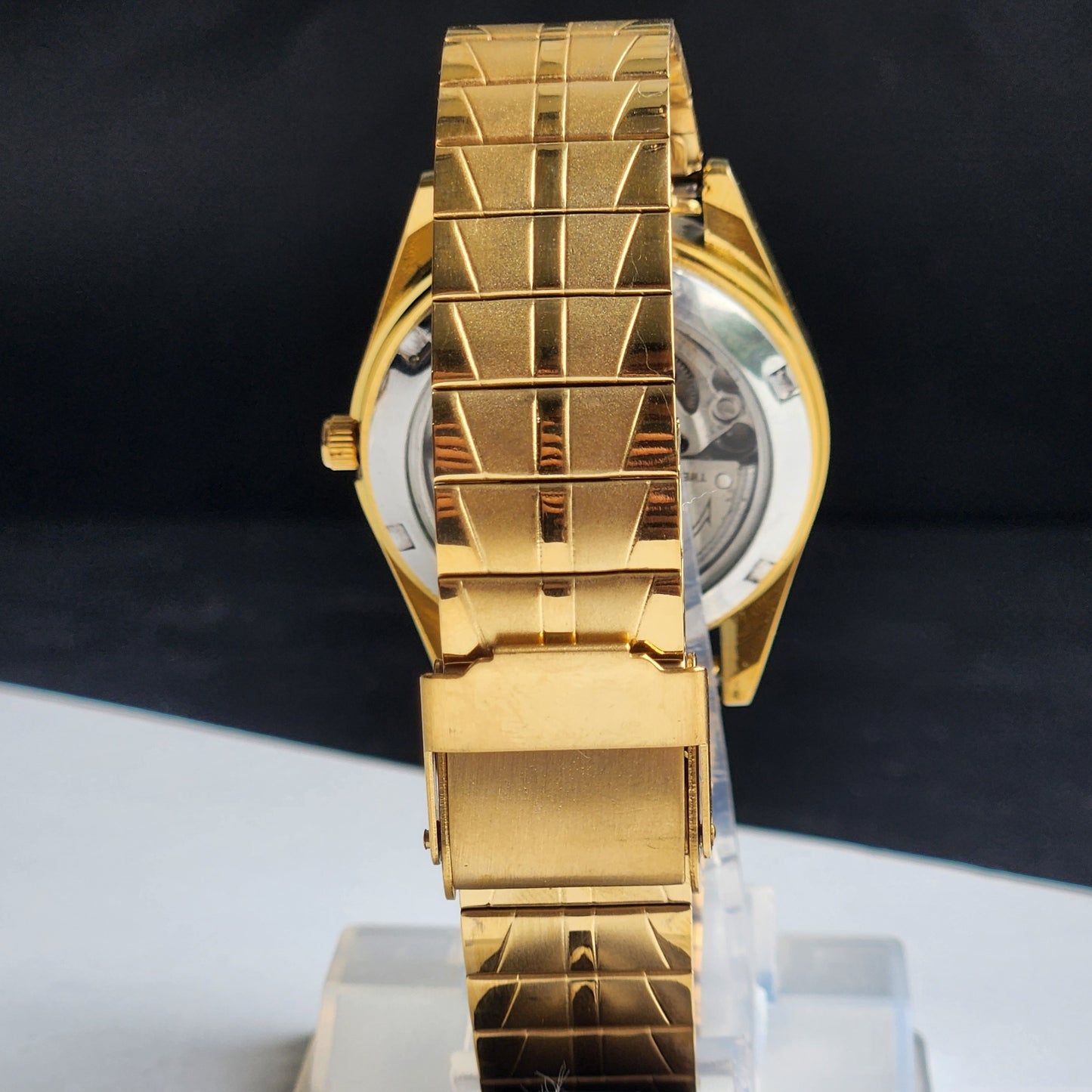 Vintage MOD Citizen Black Face Automatic 21 Jewels Cal. 8200 35mm Fix Bezel Gold Plated Men's Wrist Watch I86