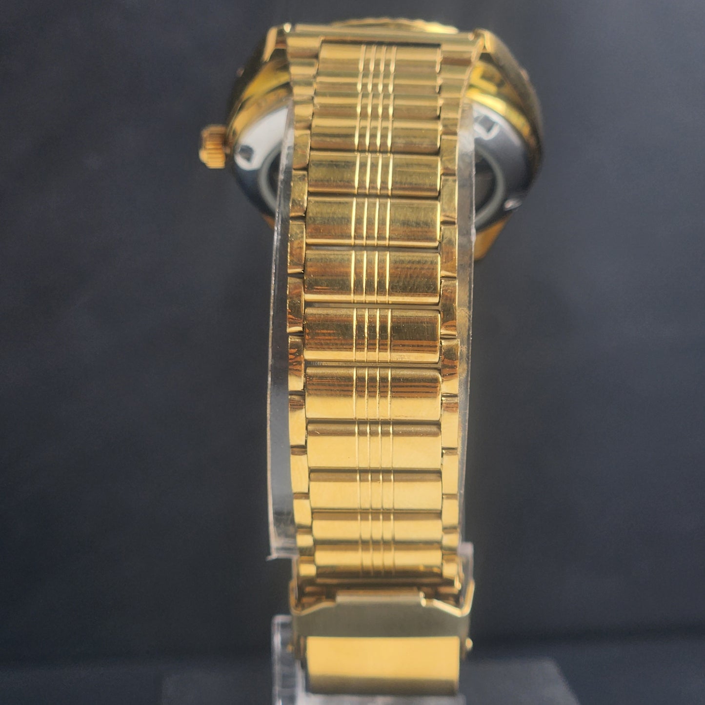 Vintage MOD Citizen Black Face Automatic 21 Jewels Cal. 8200 35MM Fix Bezel Gold Plated Men's Wrist Watch I92