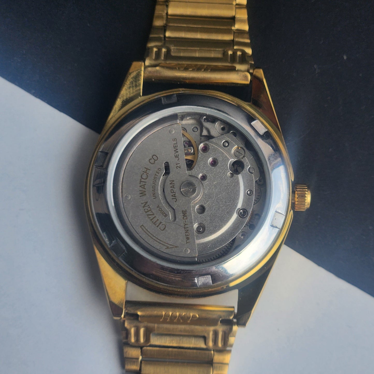 Vintage MOD Citizen Black Face Automatic 21 Jewels Cal. 8200 35MM Fix Bezel Gold Plated Men's Wrist Watch I92