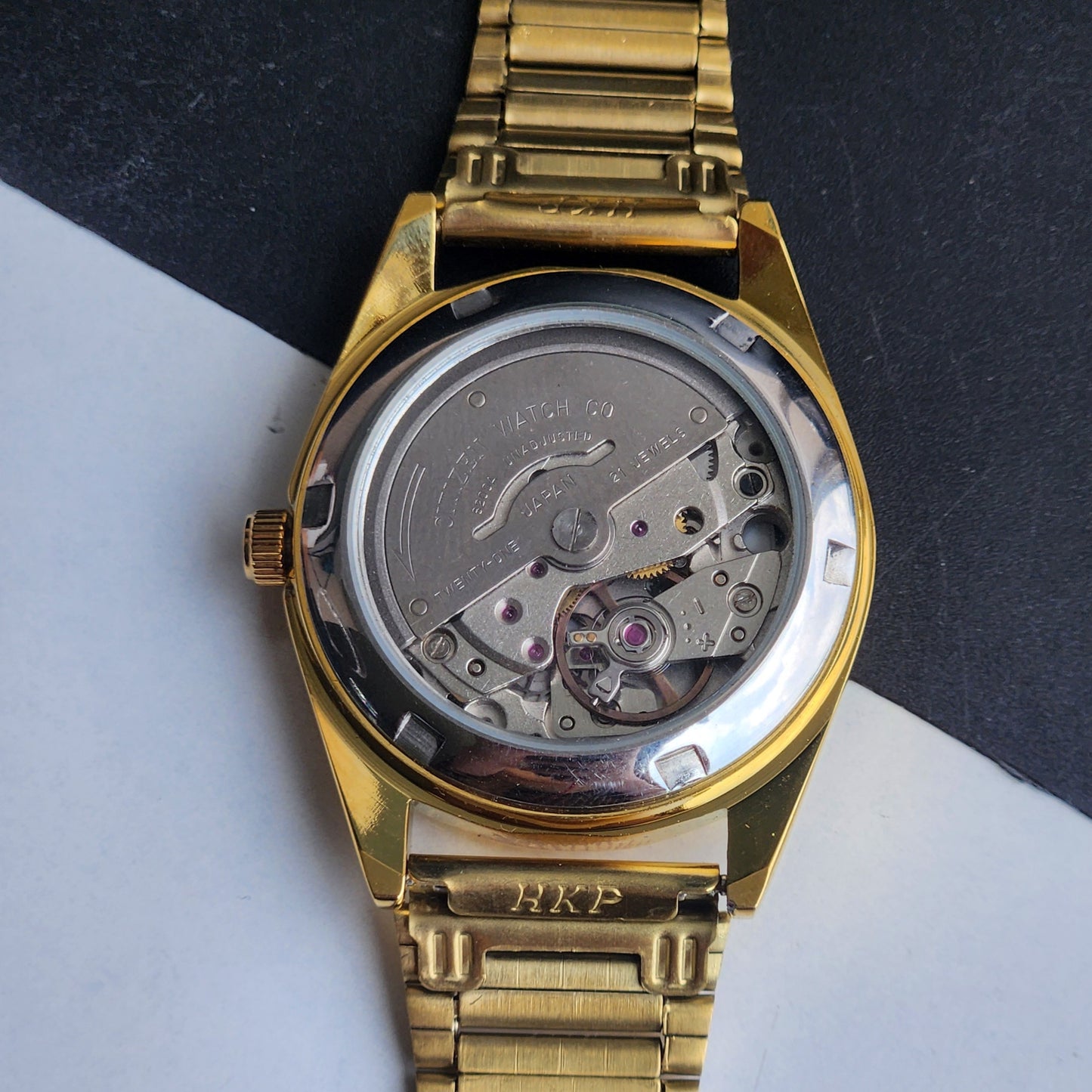 Vintage MOD Citizen Silver Face Automatic 21 Jewels Cal. 8200 35MM Fix Bezel Gold Plated Men's Wrist Watch I99