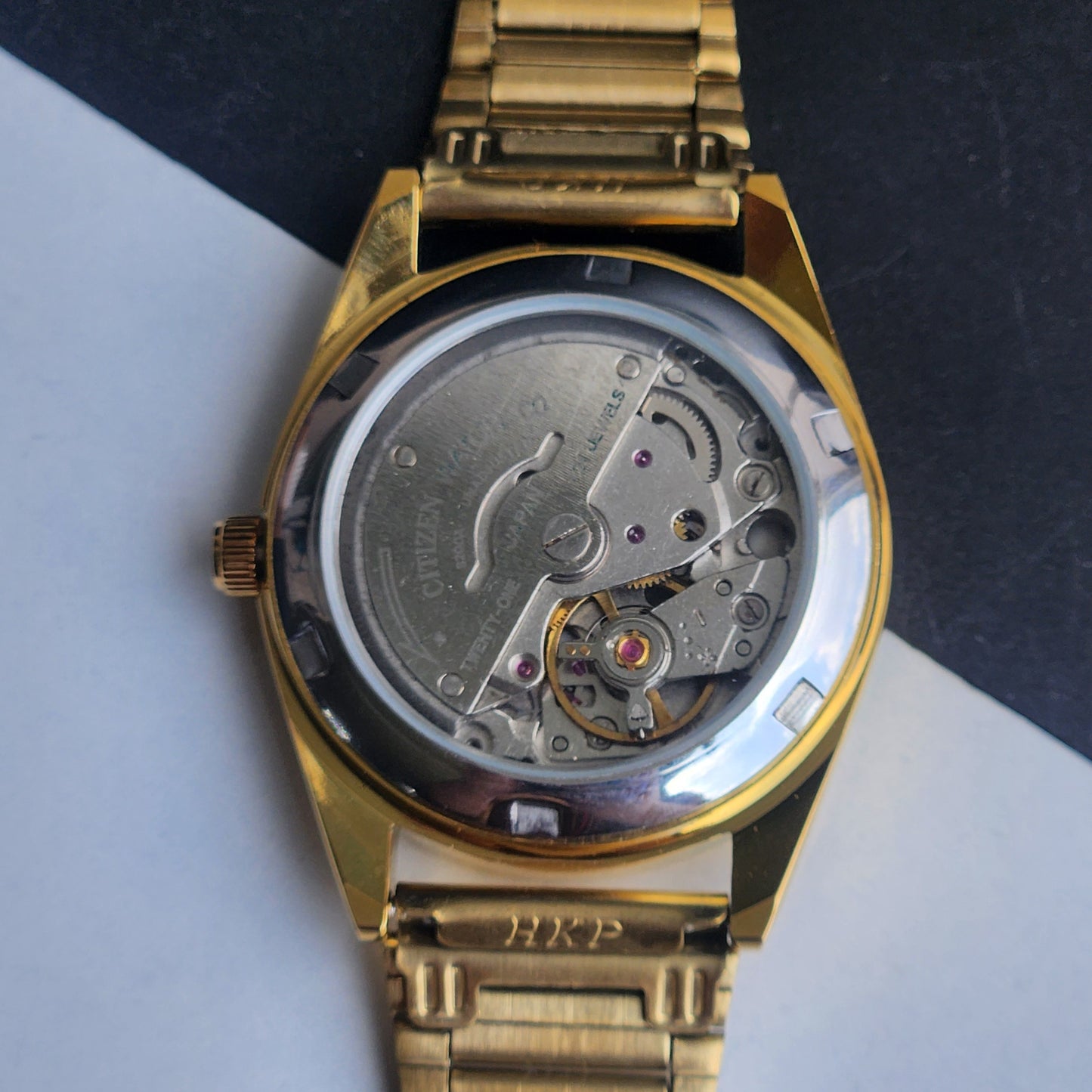 Vintage MOD Citizen Blue Face Automatic 21 Jewels Cal. 8200 35MM Fix Bezel Gold Plated Men's Wrist Watch J02