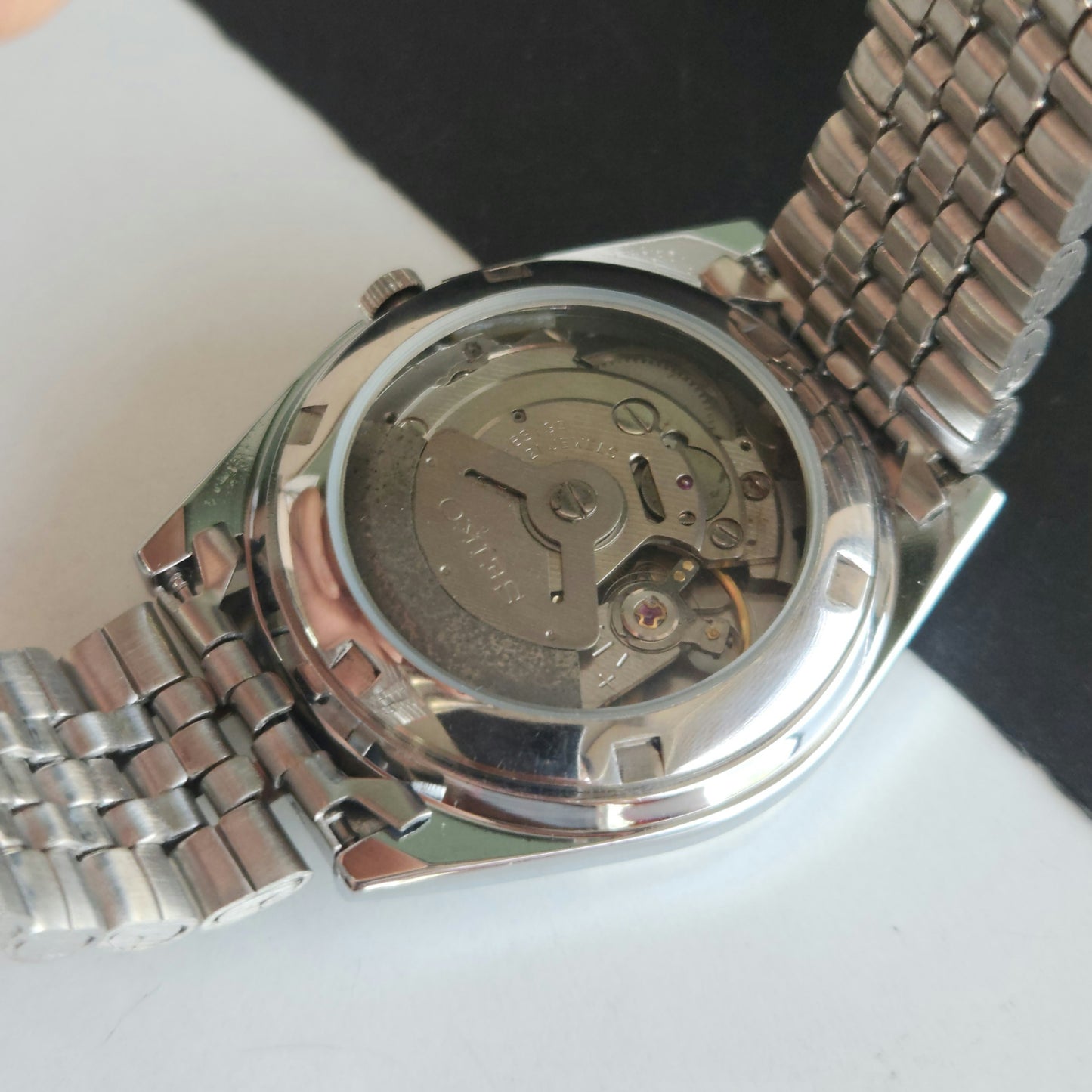 Vintage MOD Seiko 5 Automatic 21 Jewels Cal.6319 White Face Jubilee Bracelet Men's Wrist Watch J60