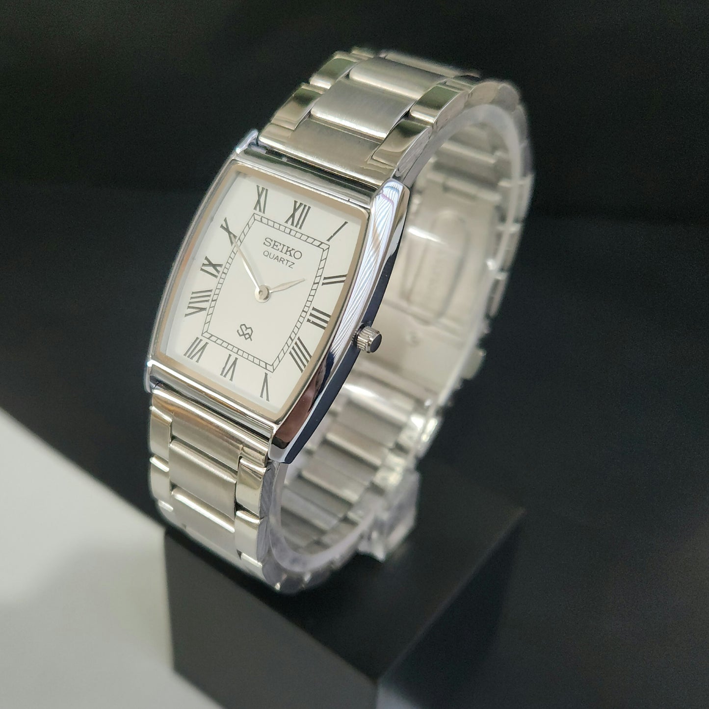 MOD Seiko Slim Barrel Quartz White Face Bracelet Men's Wrist Watch J96