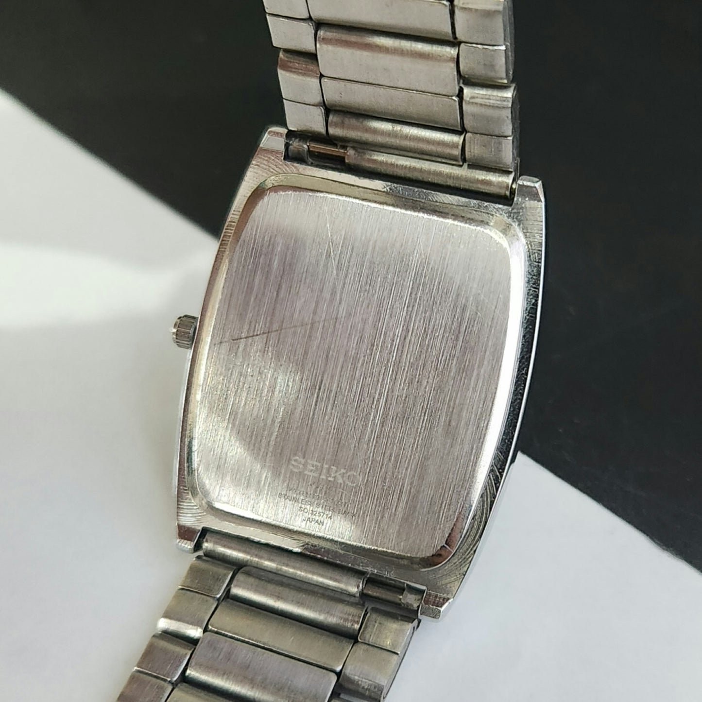 MOD Seiko Slim Barrel Quartz White Face Bracelet Men's Wrist Watch J96