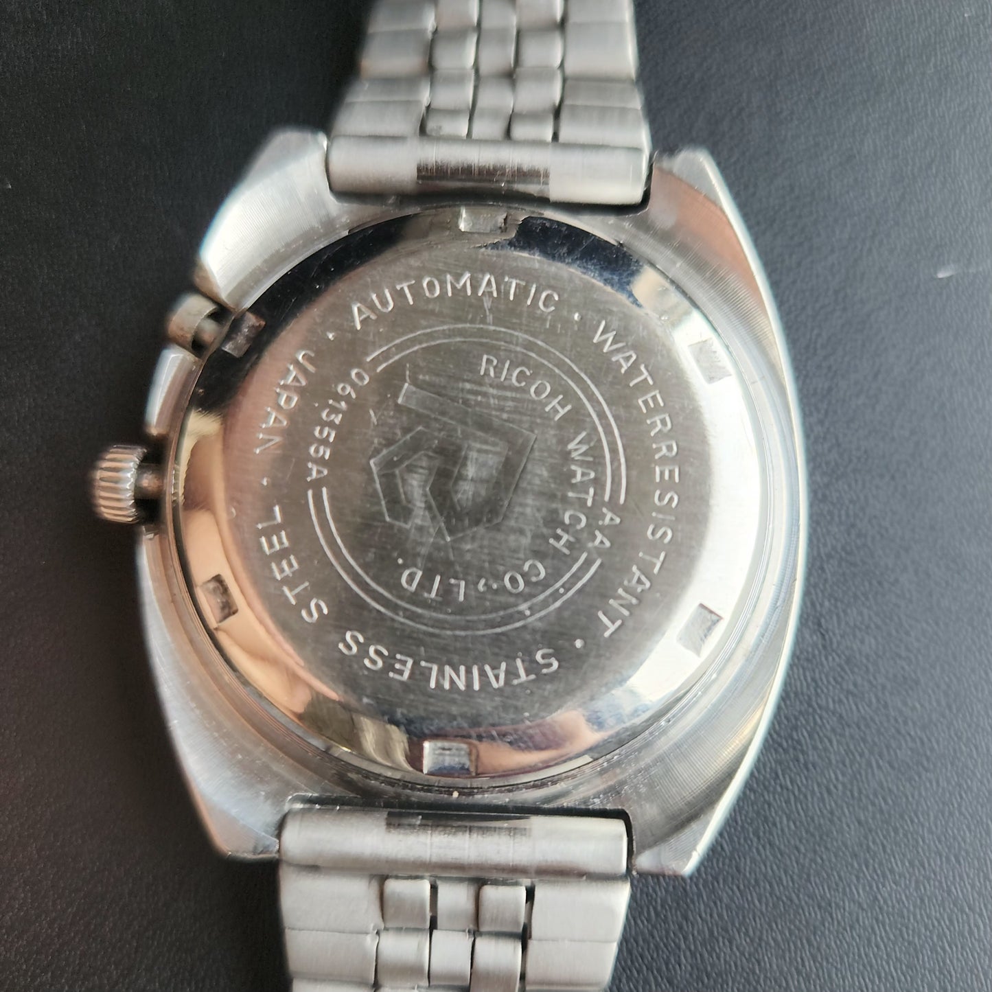 Vintage Ricoh R31 White Face Automatic 21 Jewels Jubliee Bracelet Men's Wrist Watch S144