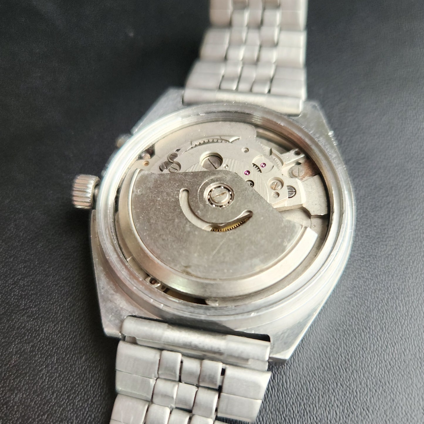 Vintage Ricoh R31 White Face Automatic 21 Jewels Jubliee Bracelet Men's Wrist Watch S155