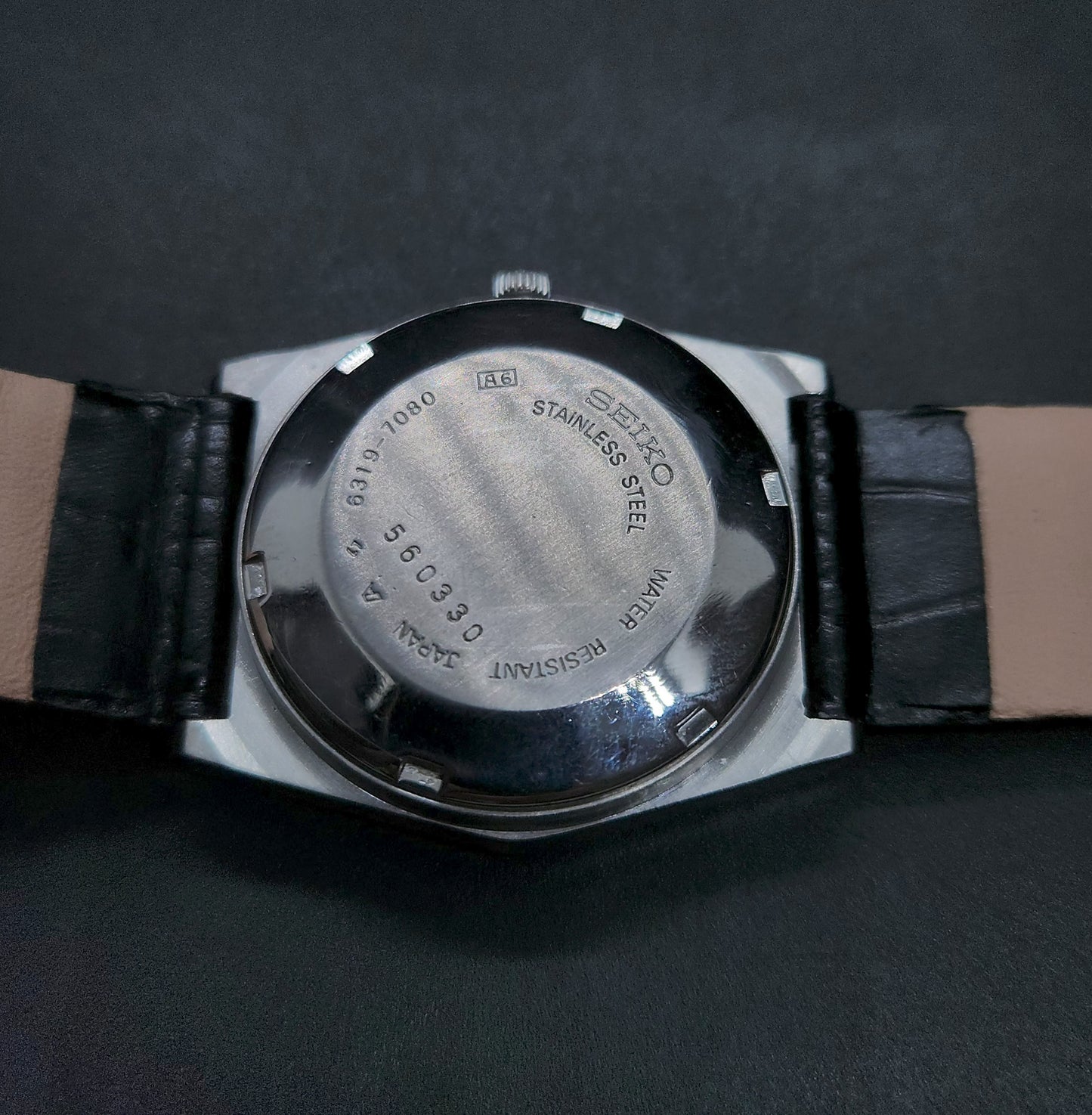Vintage 1980 Original Seiko 5 Automatic 6319-7080 silver face 21 Jewels Day-Date Japanese Men's Wrist Watch OG39