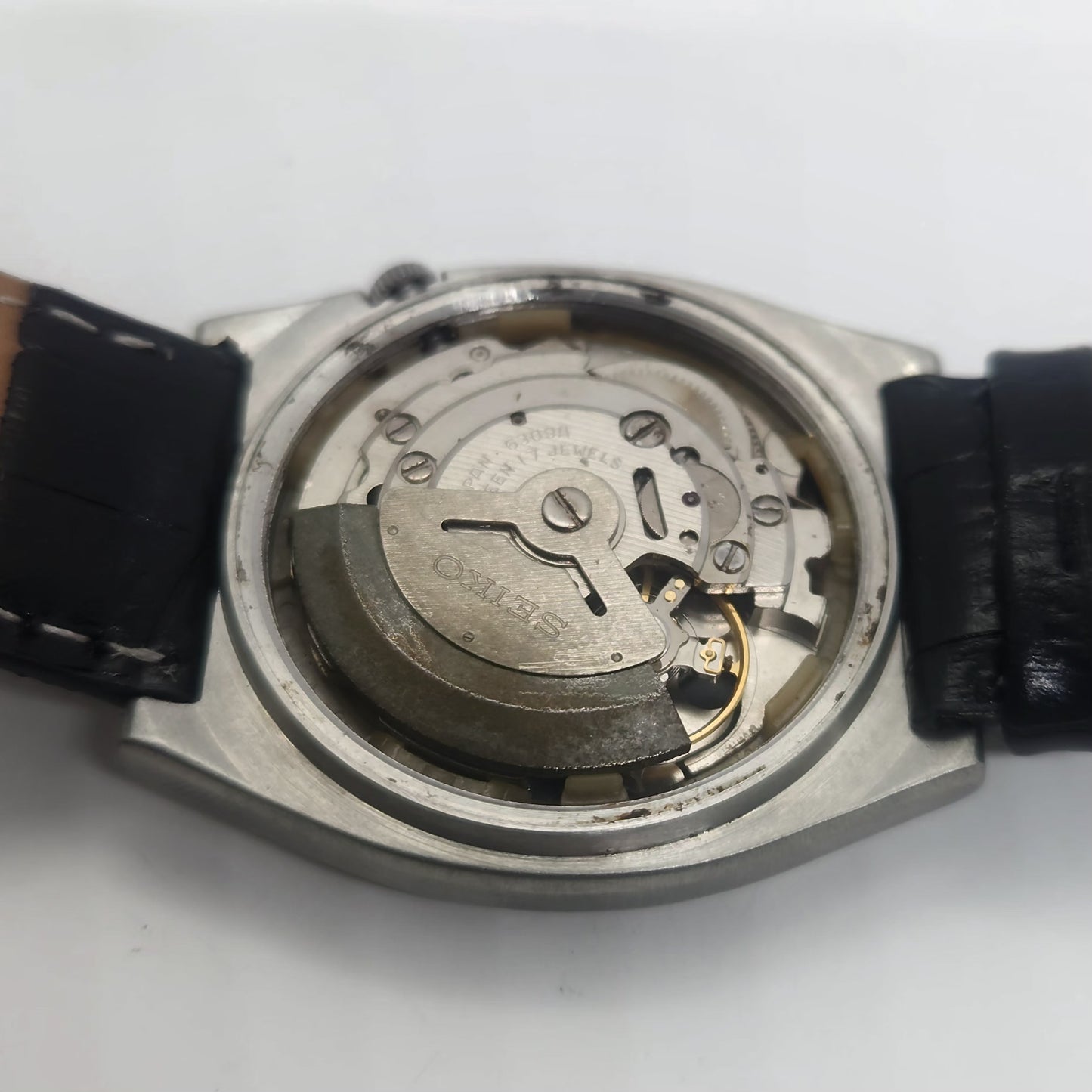 Vintage 1980 Original Seiko 5 Automatic 6309-602A blue face 17 Jewels Day-Date Japanese Men's Wrist Watch OG55