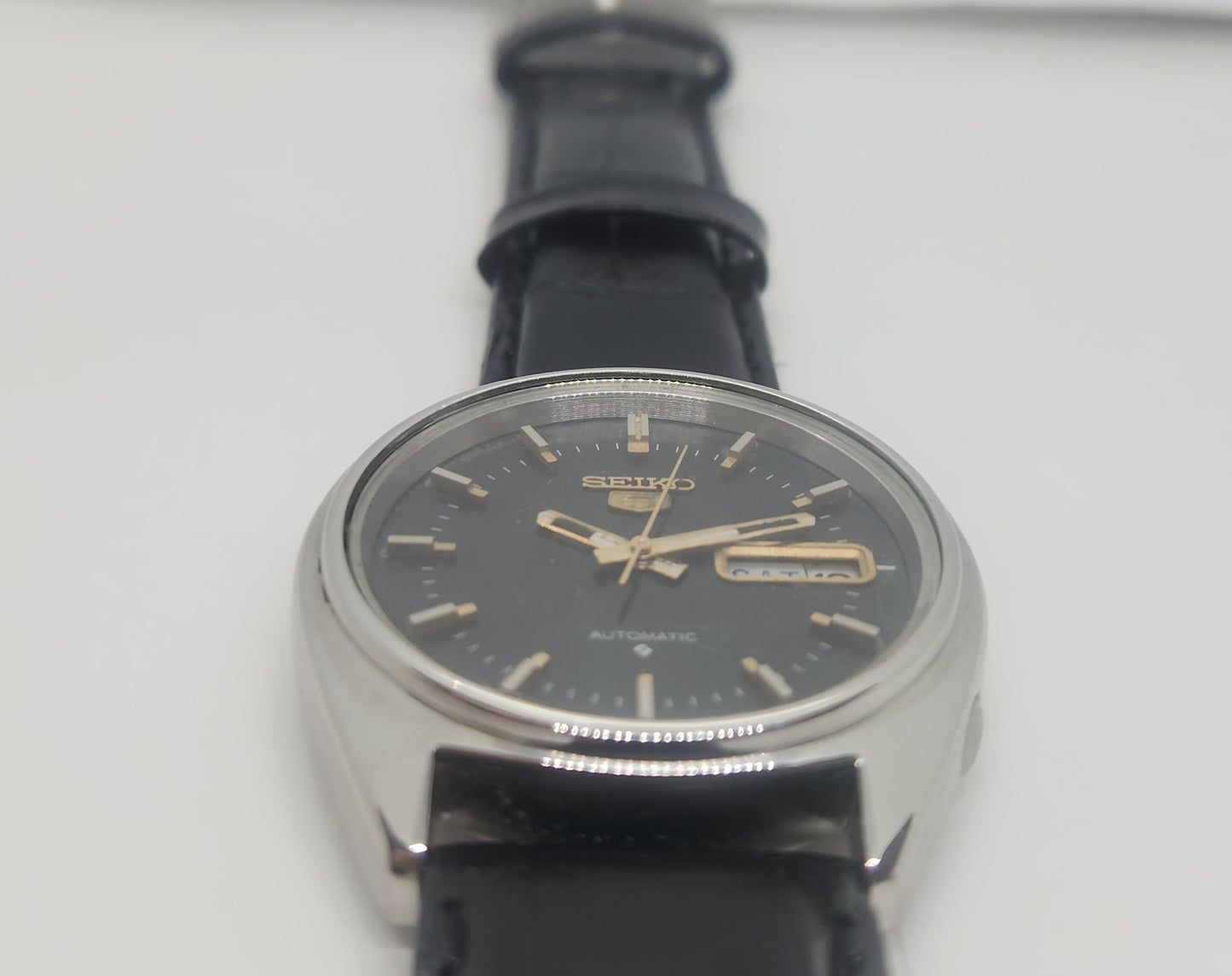Vintage 1980 Original Seiko 5 Automatic 6309-8840 black face 17 Jewels Day-Date Japanese Men's Wrist Watch OG59