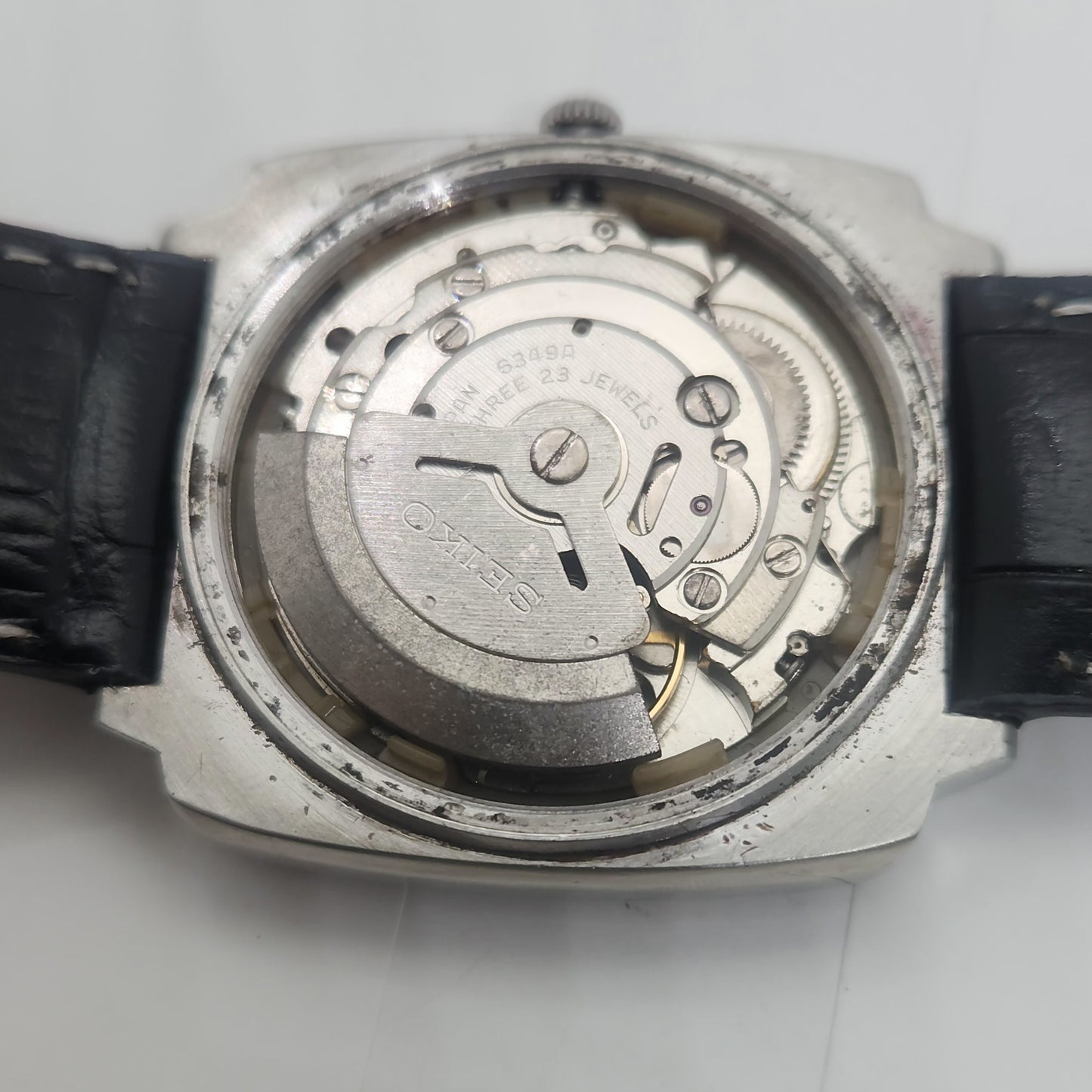 Vintage 1980 Original Seiko 5 Automatic 6349-8010 black face 23 Jewels Day-Date Japanese Men's Wrist Watch OG61