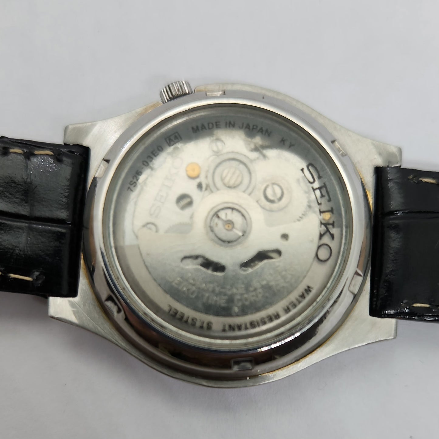 Vintage 1980 Original Seiko 5 Automatic 7s26-03E0 Black face 17 Jewels Day-Date Japanese Men's Wrist Watch OG84