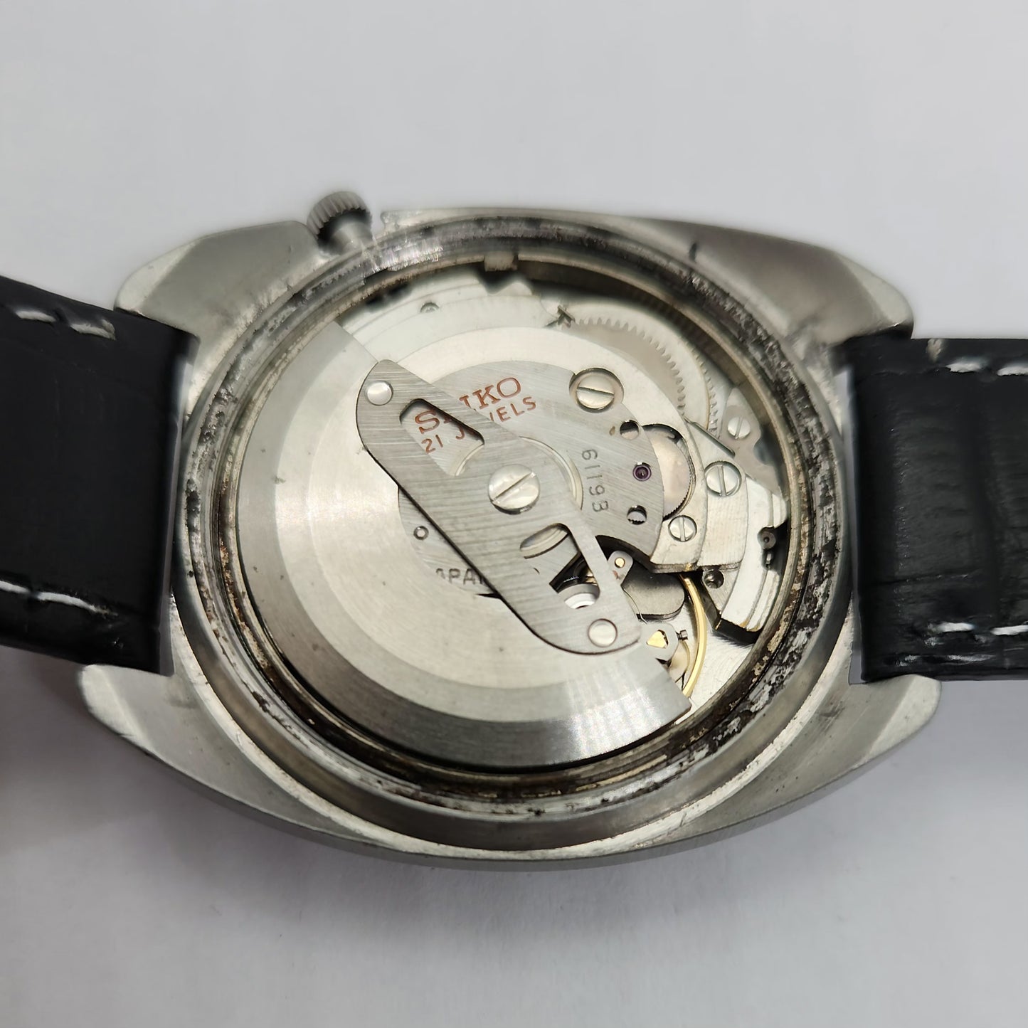 Vintage 1980 Original Seiko 5 Automatic 6119-7100 Black face 21 Jewels Day-Date Japanese Men's Wrist Watch OG85