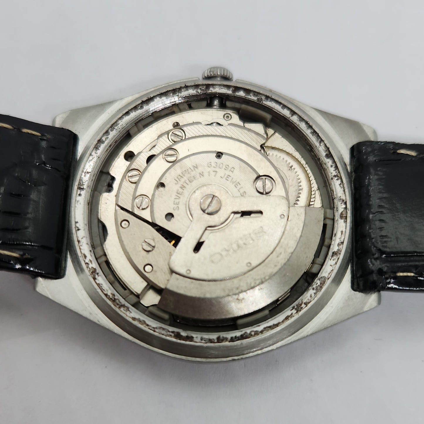 Vintage 1980 Original Seiko 5 Automatic 6309-8930 Black face 17 Jewels Day-Date Japanese Men's Wrist Watch OG88