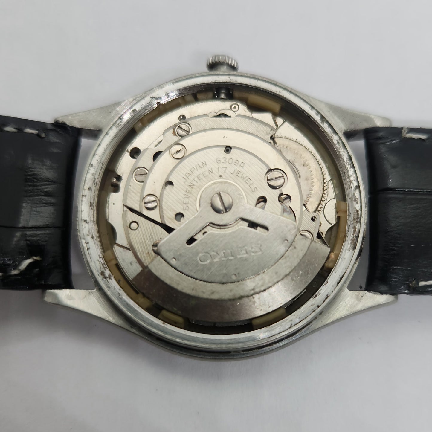 Vintage 1980 Original Seiko 5 Automatic 6309-8920 Black face 17 Jewels Day-Date Japanese Men's Wrist Watch OG99