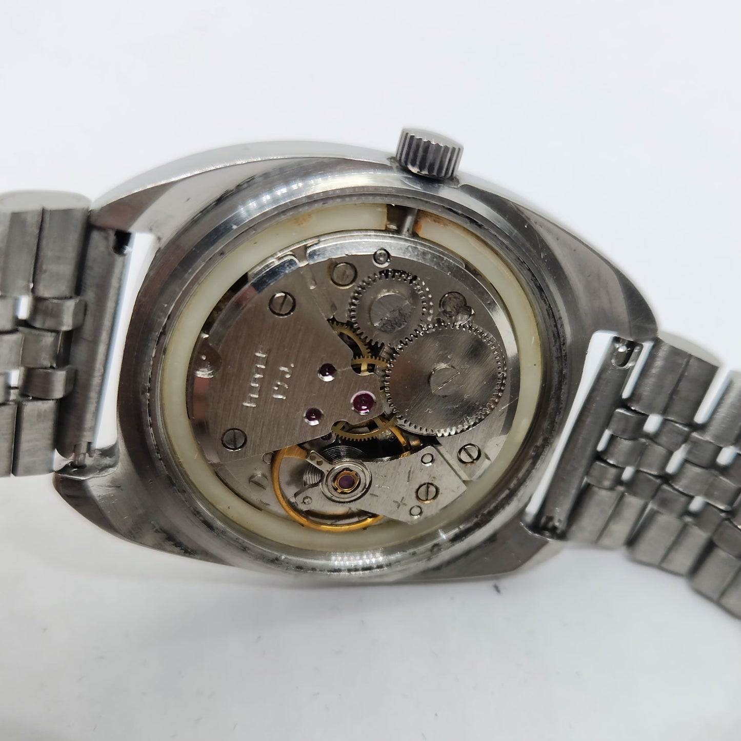 Vintage Original HMT Kohinoor Hand Winding 17 Jewels Gold Face Jubilee Bracelet Men's Wrist Watch OG174