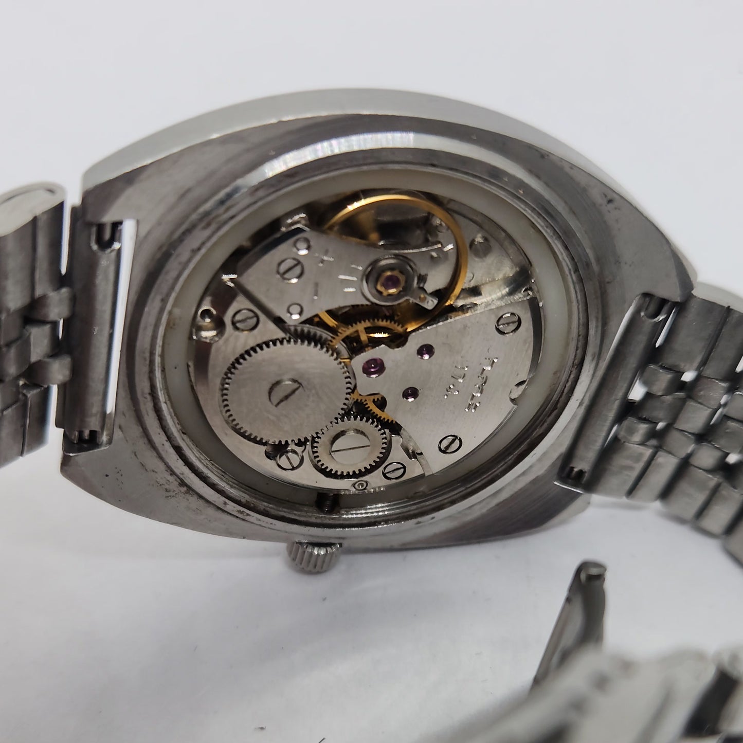 Vintage Original HMT Kohinoor Hand Winding 17 Jewels White Face Jubilee Bracelet Date Men's Wrist Watch OG178