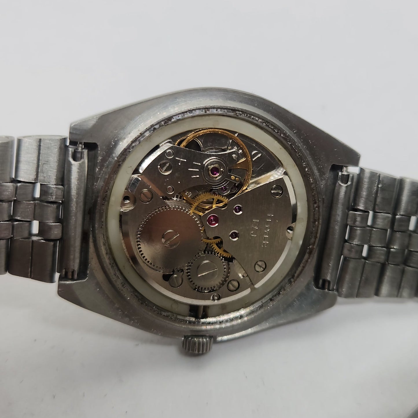 Vintage Original HMT Abhishek Hand Winding 17 Jewels Brown Face Jubilee Bracelet Men's Wrist Watch OG227